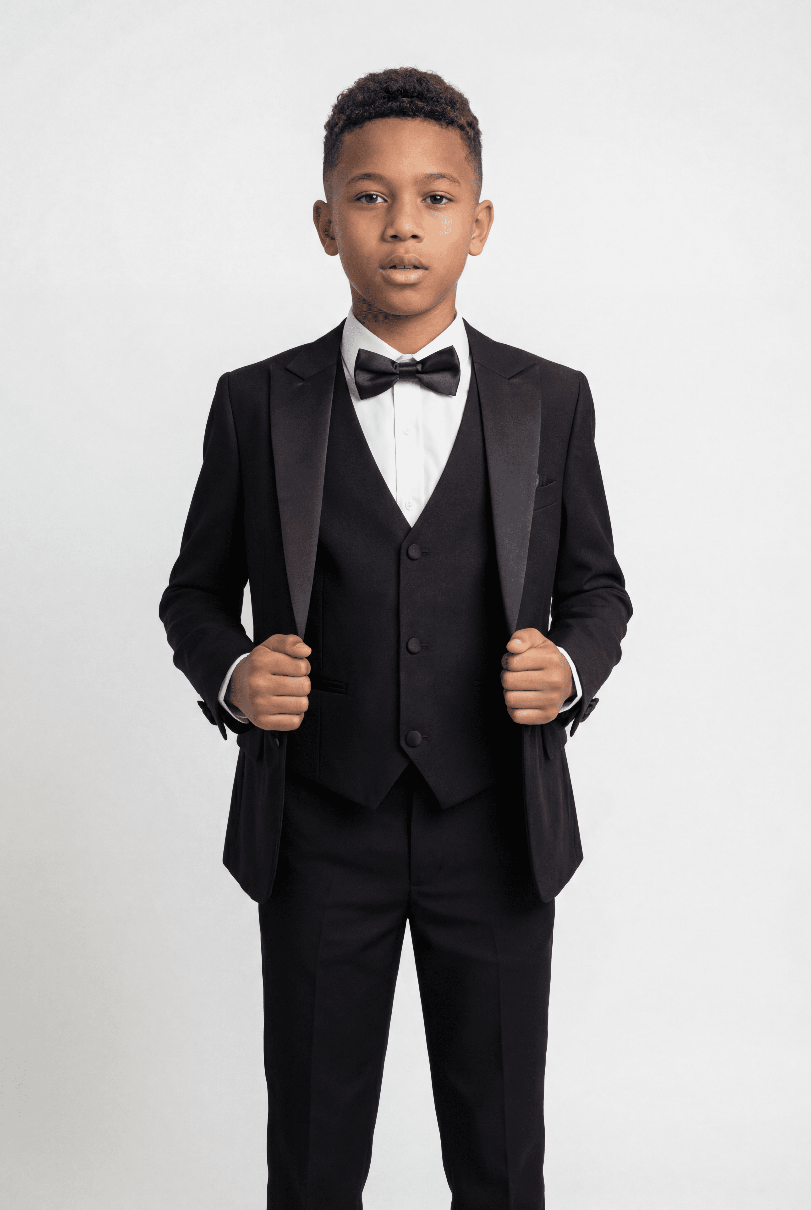Boys' Black Tuxedo Suit with Cufflink Shirt