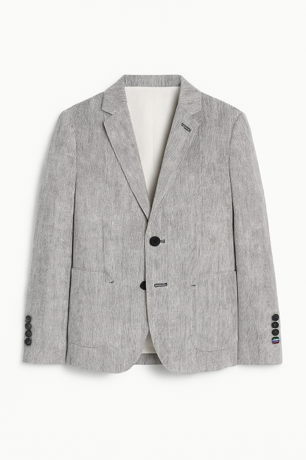 Boys Linen Blend Twill Weave Grey Blazer - JAMIE - Grey