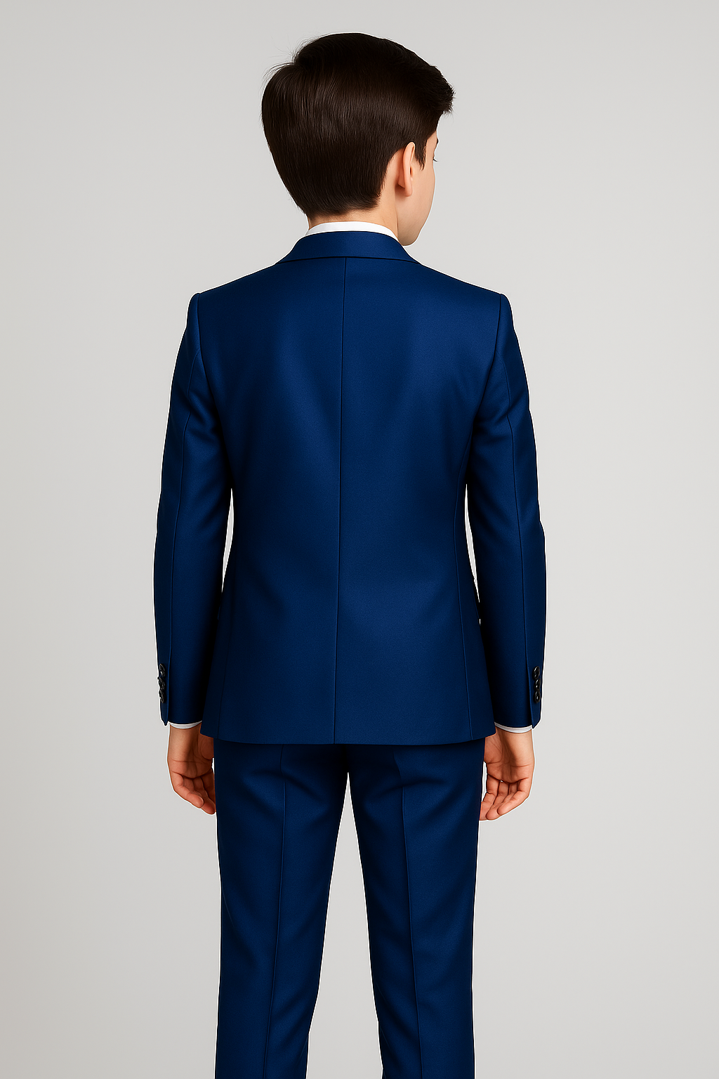 Boys Tailored Fit Sheen Effect Blue Suit - KINGSLEY - Royal Blue
