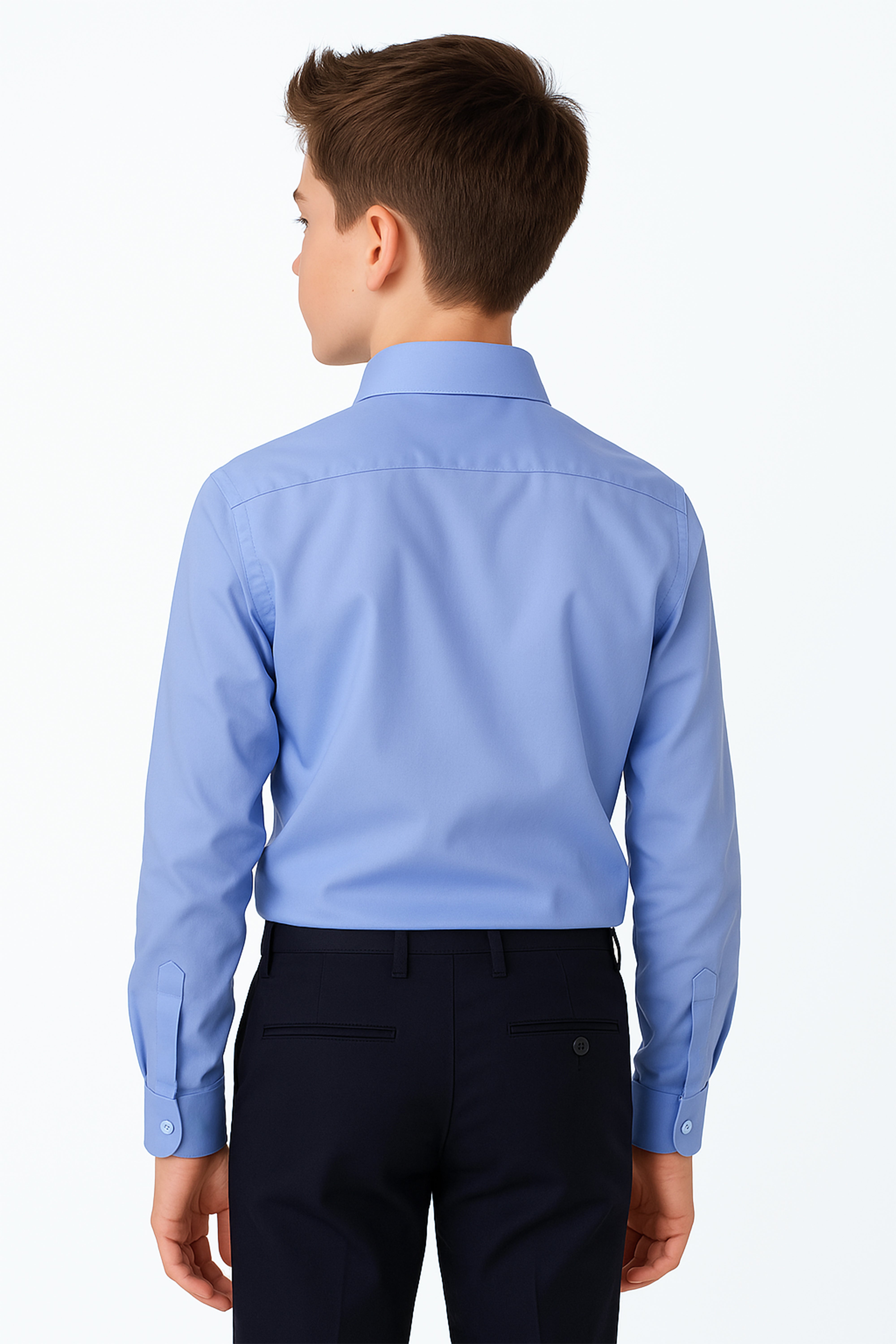Boys Cotton Classic Collar Dress Shirt - Harput - Blue