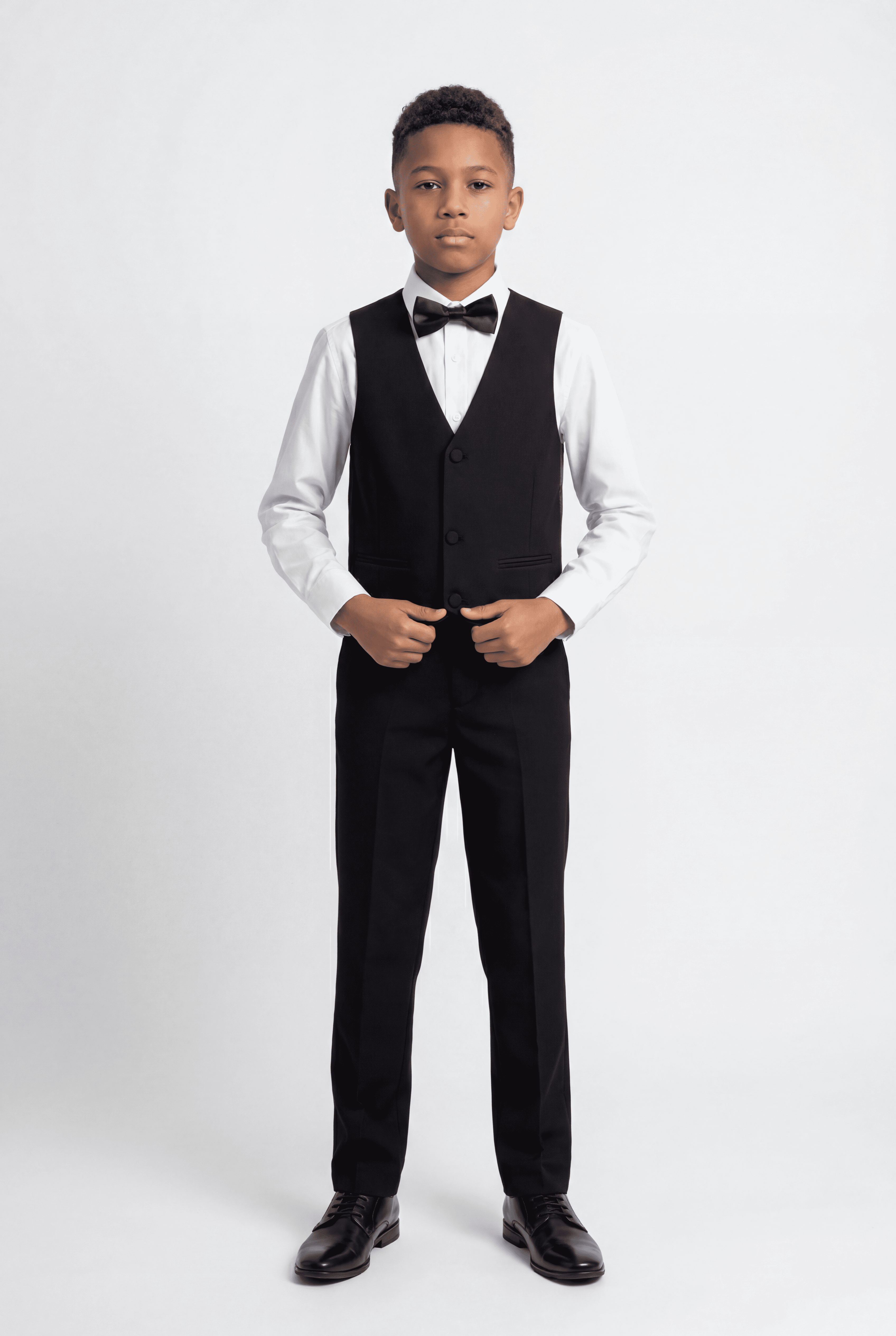 Boys' Black Tuxedo Suit with Cufflink Shirt