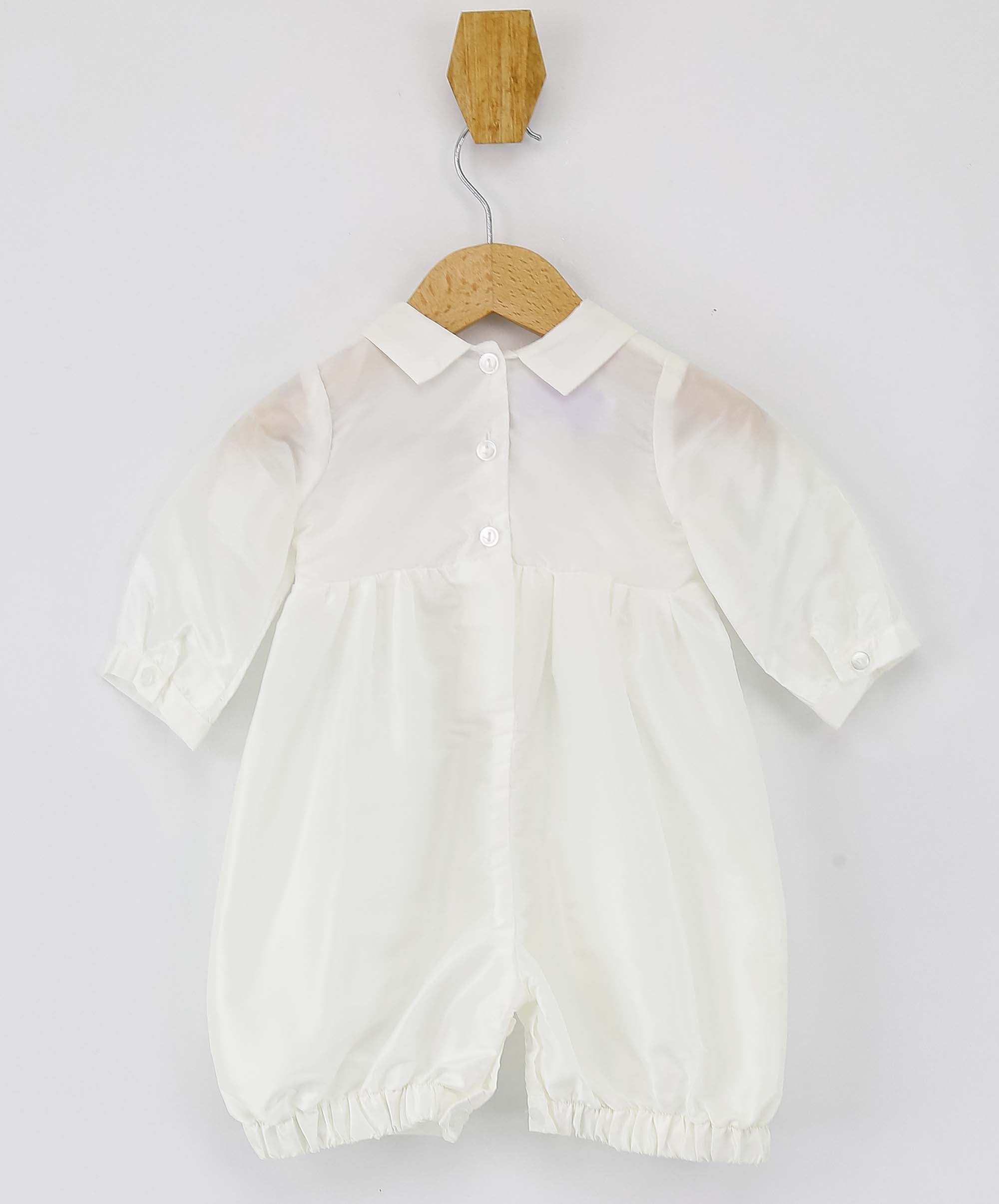 Baby Boys Off-White Christening Romper Suit
