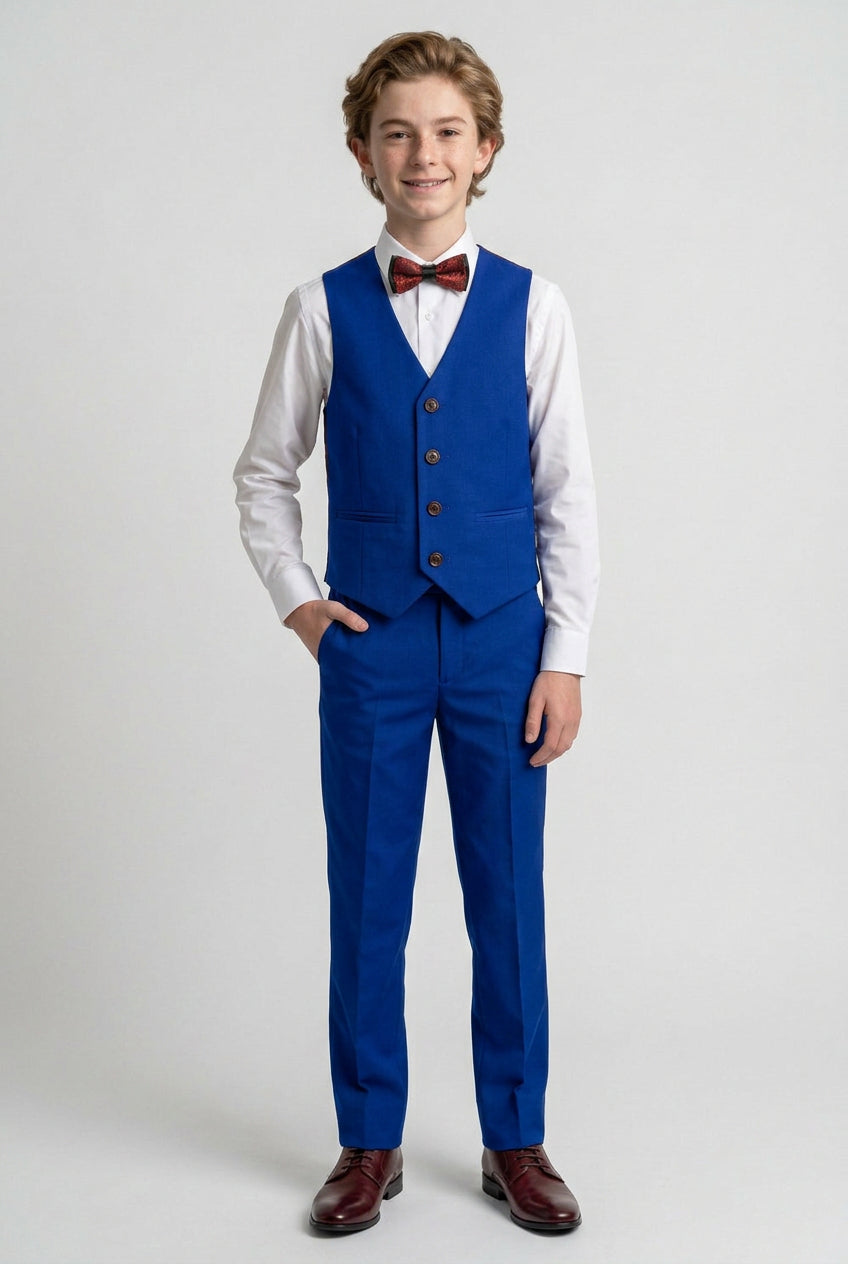 Boys Slim Fit Royal Blue Suit - Royal Blue