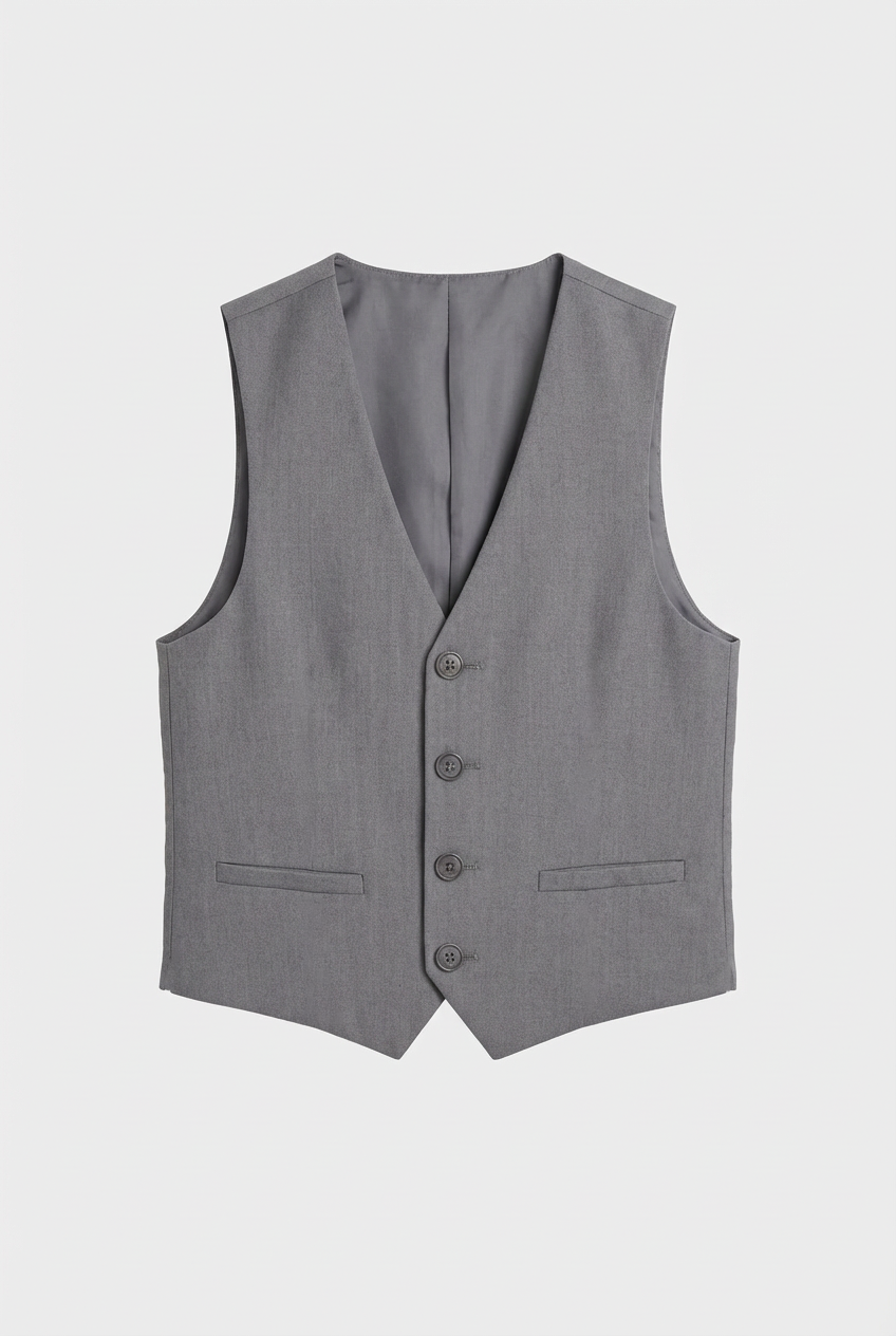 Boys 7-Piece Slim Fit Twill Suit - GREY