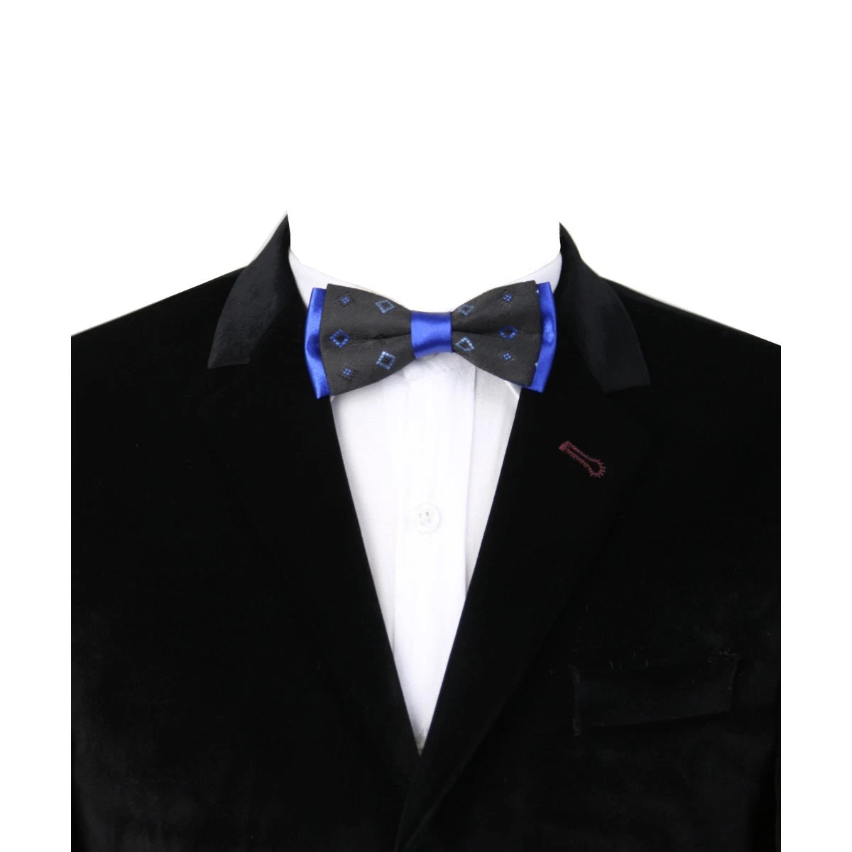 Boys Adjustable Patterned Bow Tie - BWMX - Black and Blue