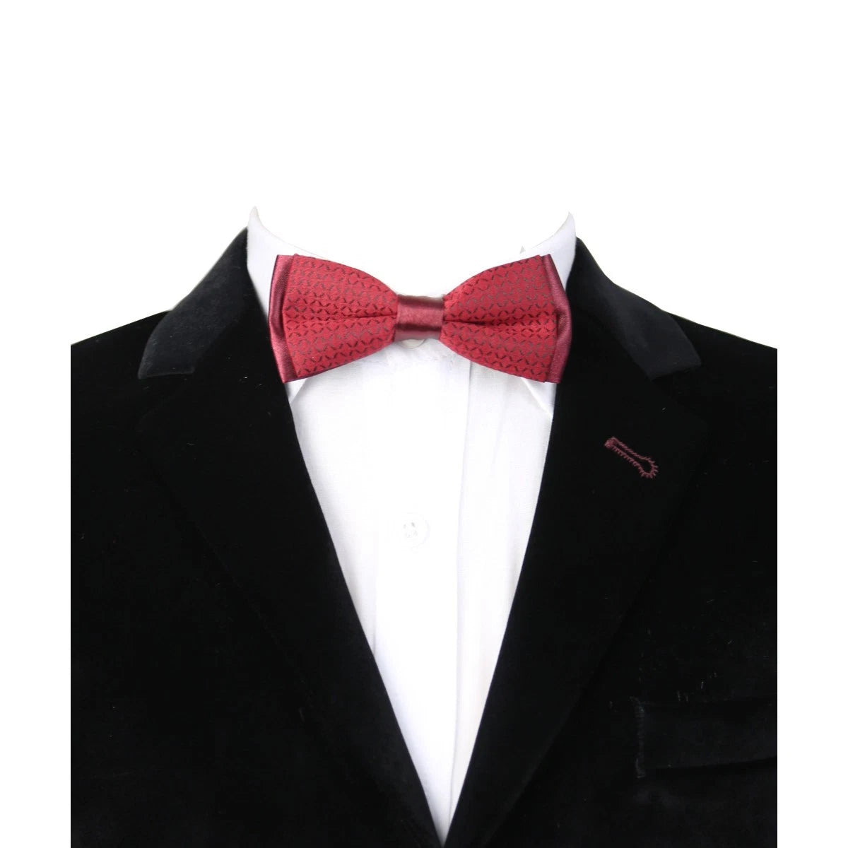 Boys Adjustable Patterned Bow Tie - BWMX - Burgundy