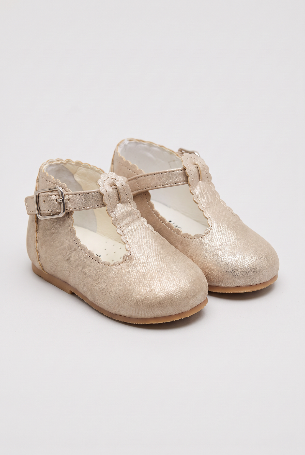 Babies Unisex T-Bar Buckle Shoes - Sevva Gianna - Camel Pairs Side Picture