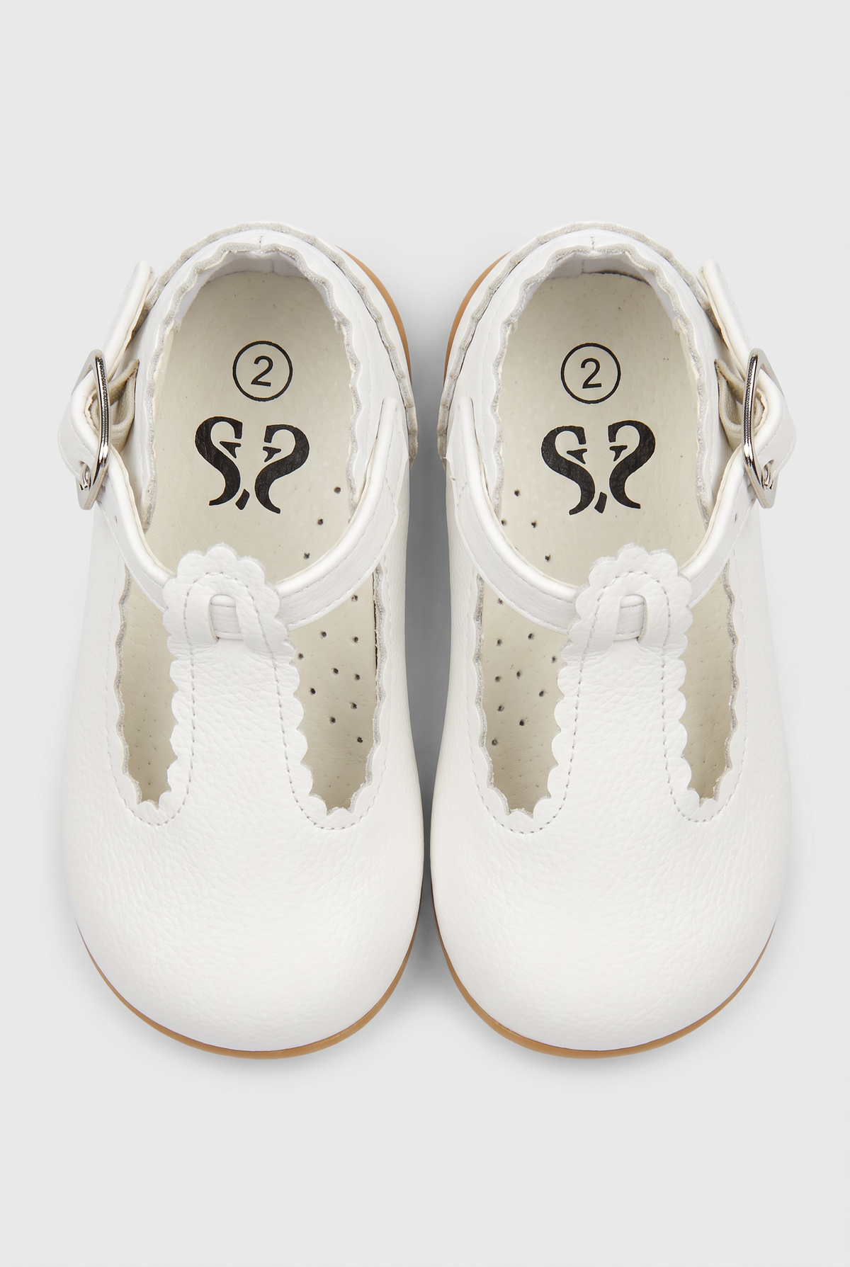 Babies Unisex T-Bar Buckle Shoes - Sevva Gianna - Ivory Front Picture