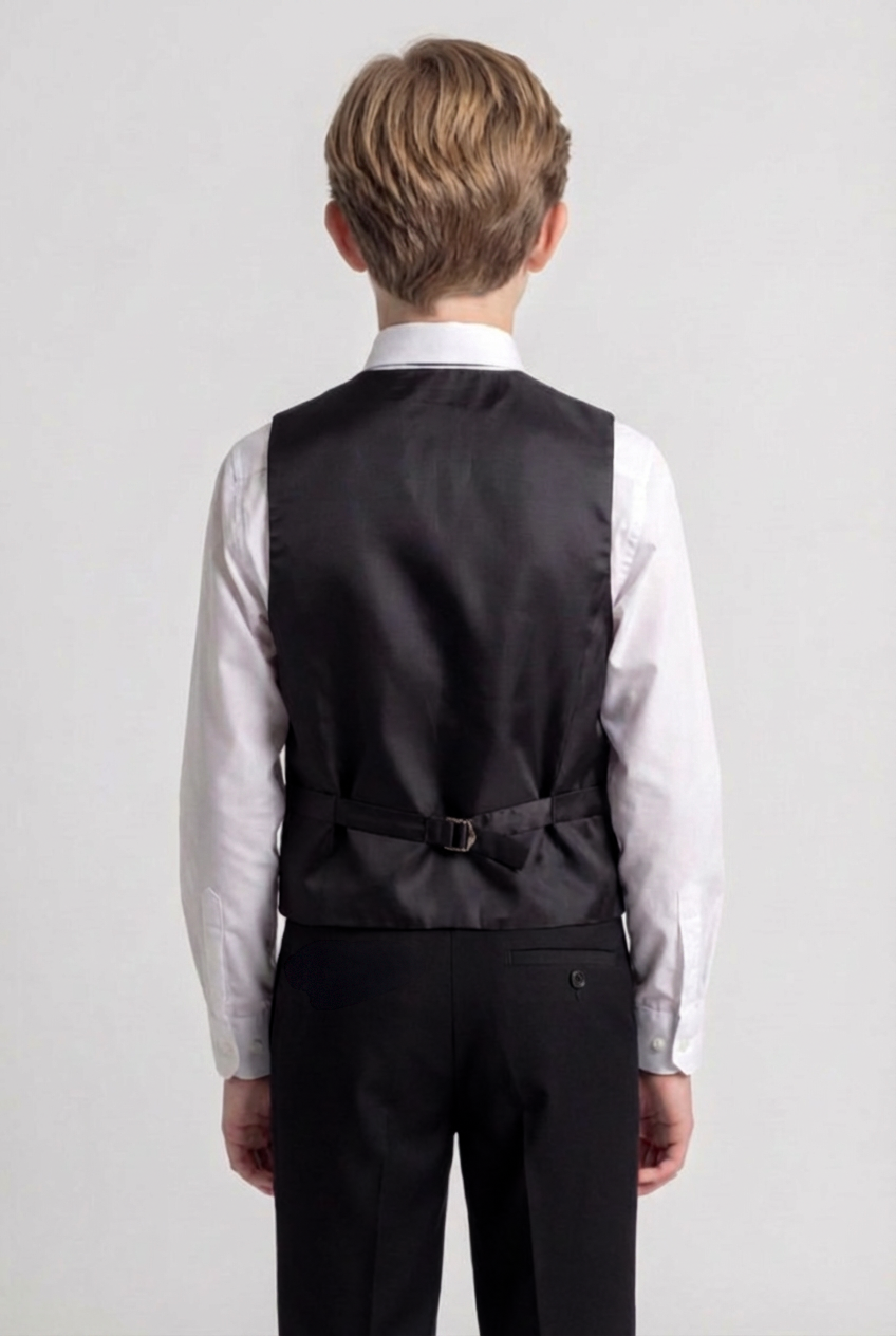 Babies & Boys 4-Piece Tuxedo-Style Suit with Contrast Trim - Daniel - Black