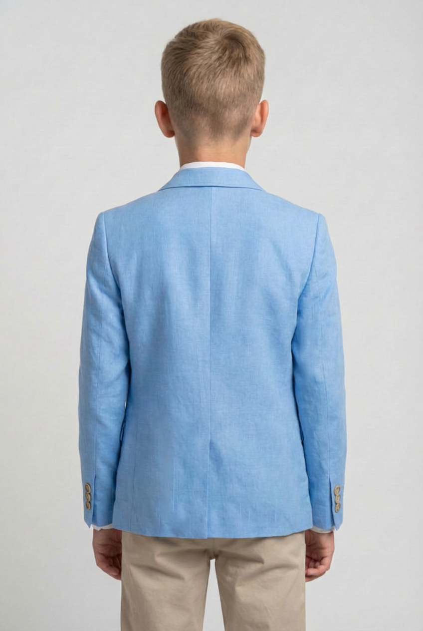 Babies & Boys Linen-Cotton 4 Piece Suit - Calvin - Blue