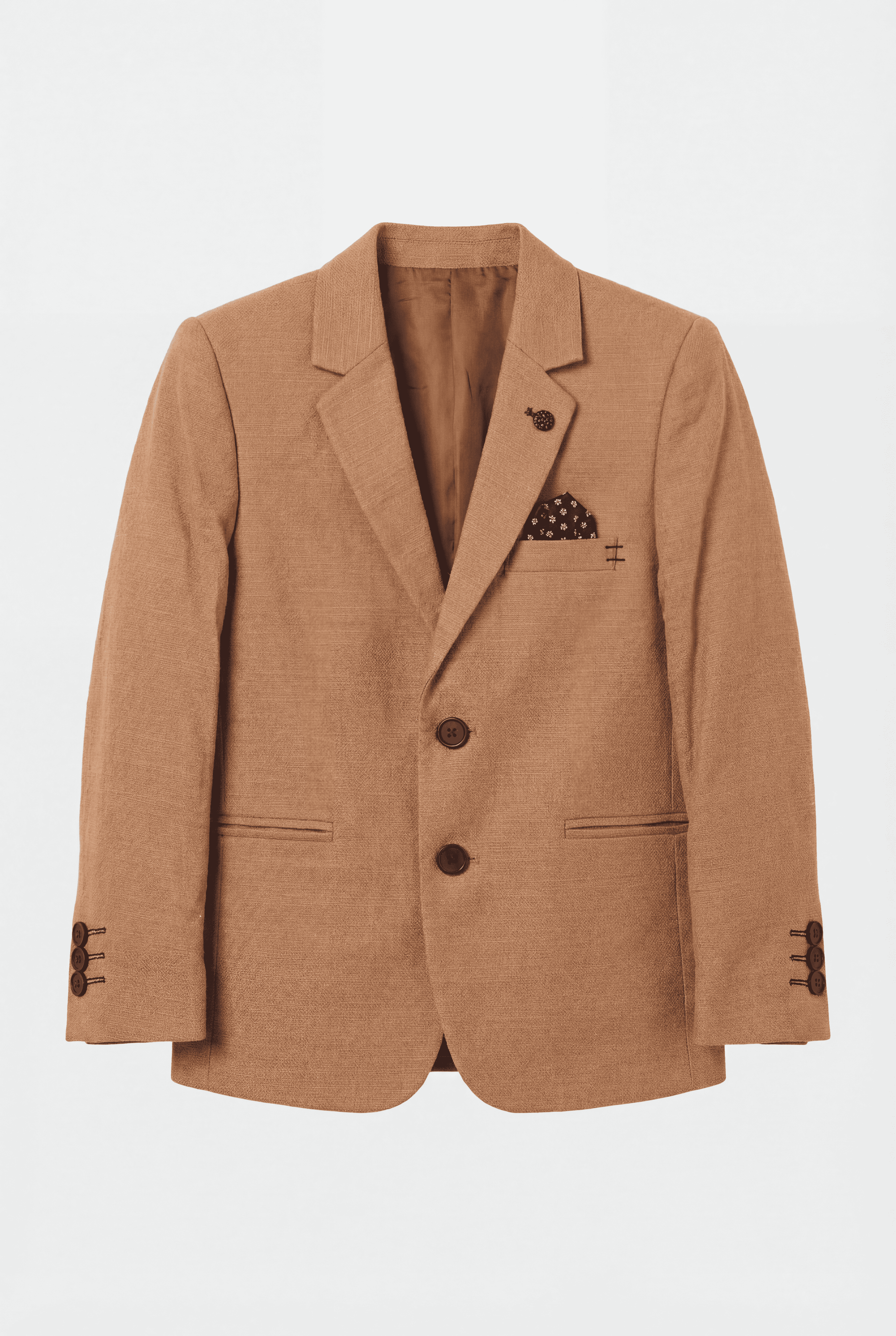 Babies & Boys Cotton 5 Piece Shorts Suit - Dylan - Camel