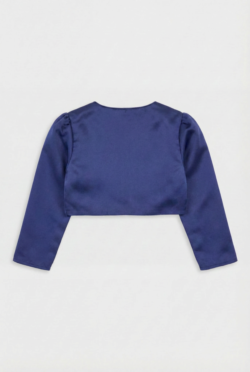 Babies & Girls Long Sleeves Bolero - Navy Blue
