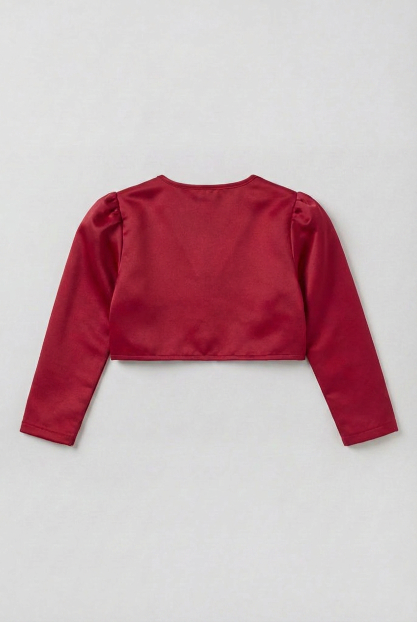 Babies & Girls Long Sleeves Bolero - Red