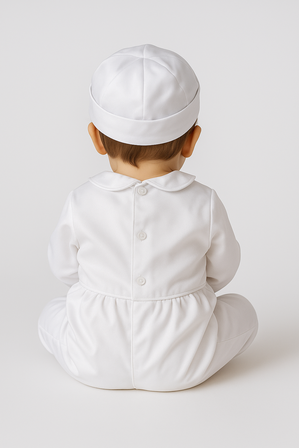 Baby Boy Christening Baptism Romper Set - MICHAEL - White Back Picture