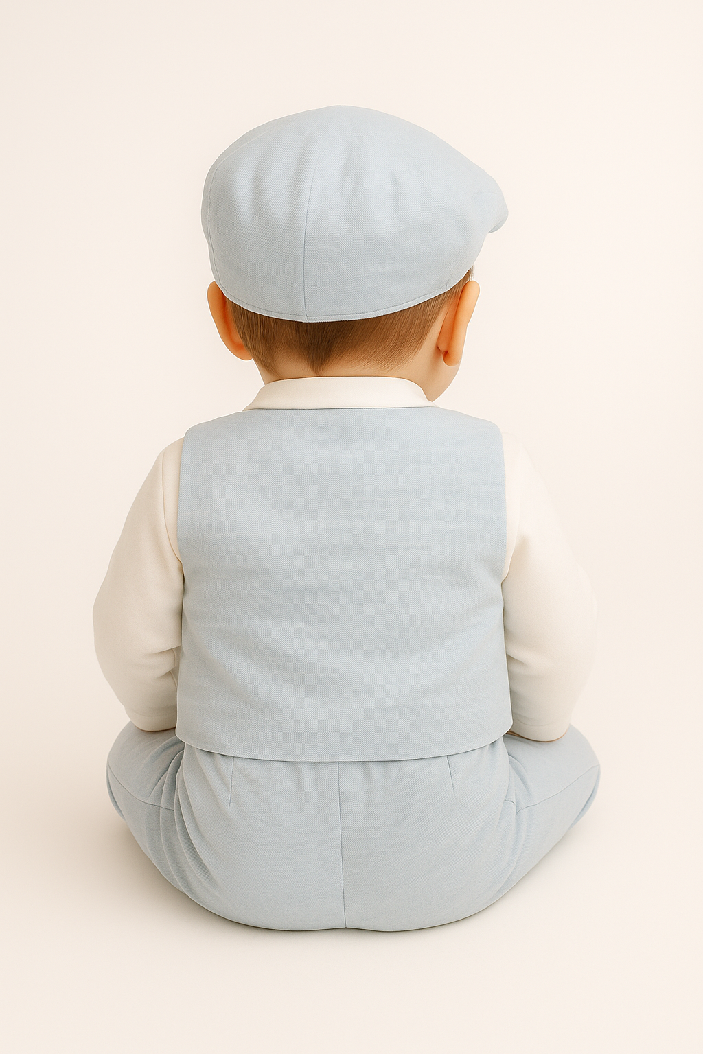 Baby Boys Cotton 5-Piece Gentleman Romper Outfit Set - Light Blue