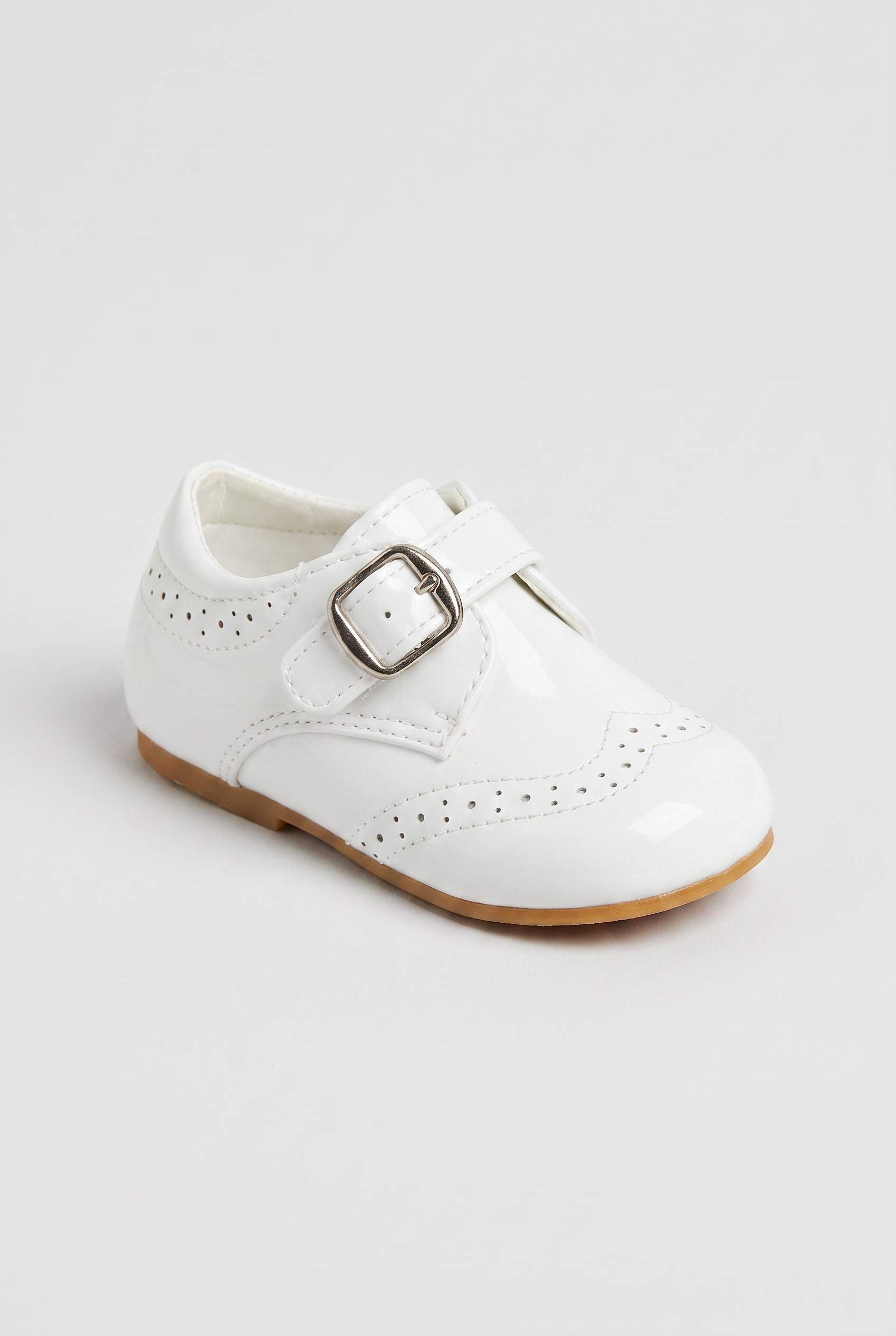 Baby Boys and Girls Patent Slip on Formal Wedding Shoes - White