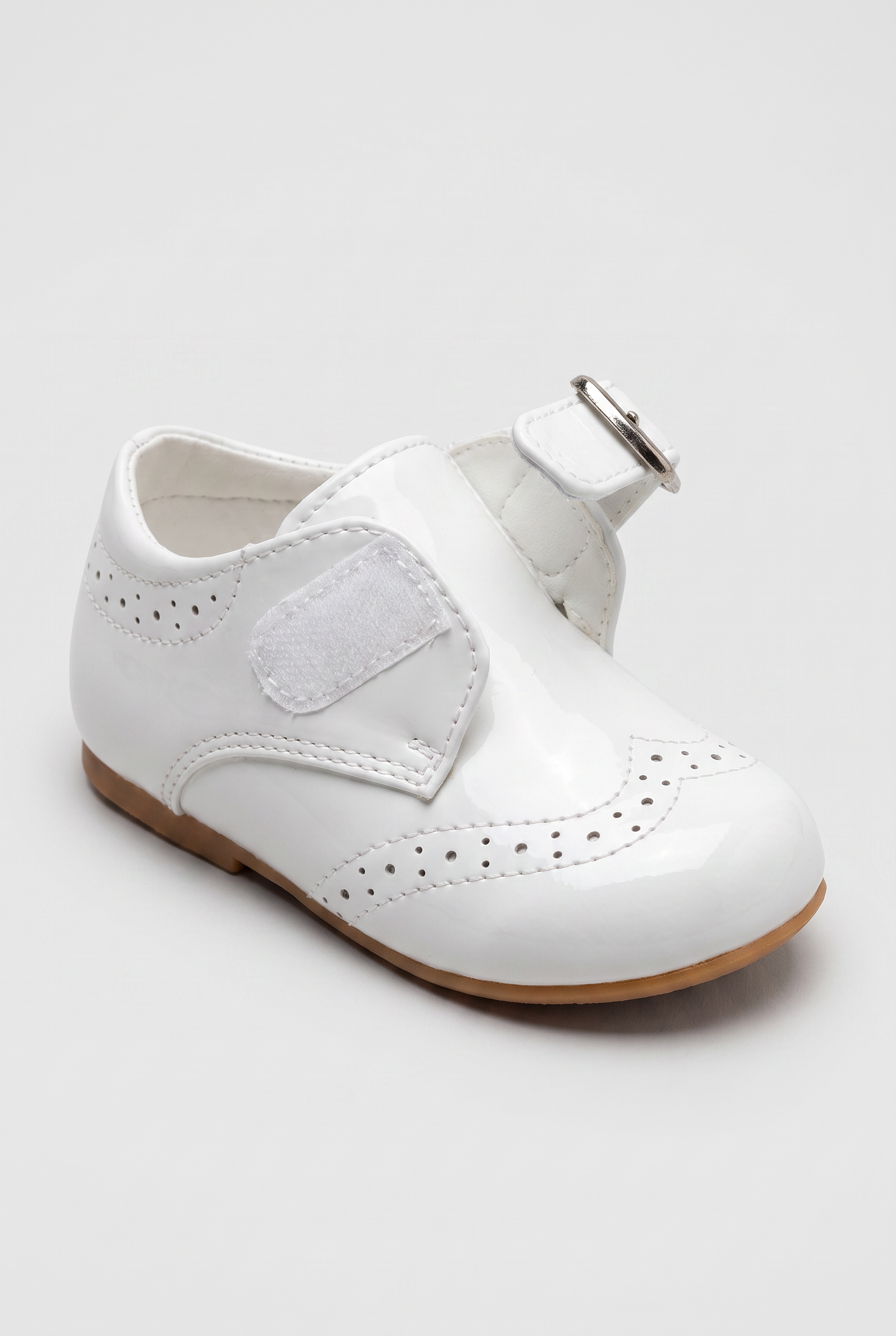 Baby Boys and Girls Patent Slip on Formal Wedding Shoes - White