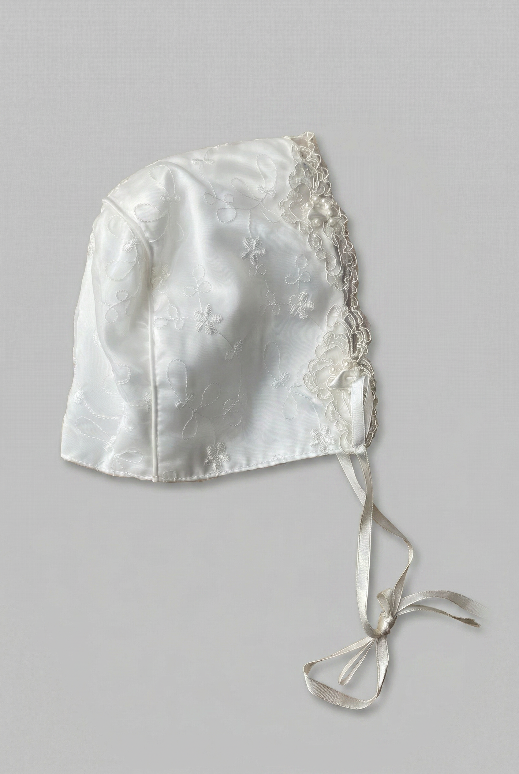 Baby Girls Christening Dress & Bonnet Set with Embroidered Bodice Picture