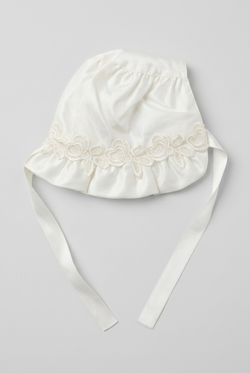 Baby Girls Ivory Embroidered Occasion Dress with Tulle Cape & Bonnet