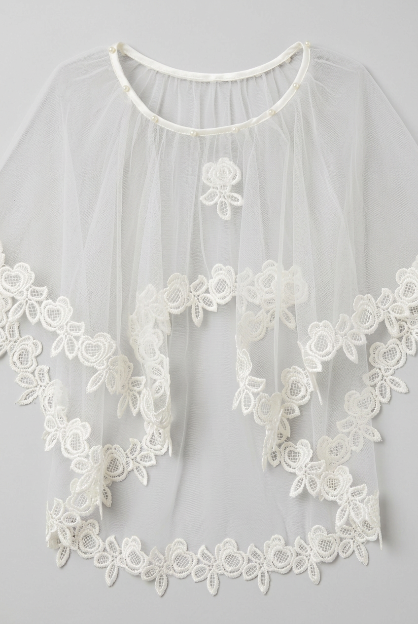 Baby Girls Ivory Embroidered Occasion Dress with Tulle Cape & Bonnet