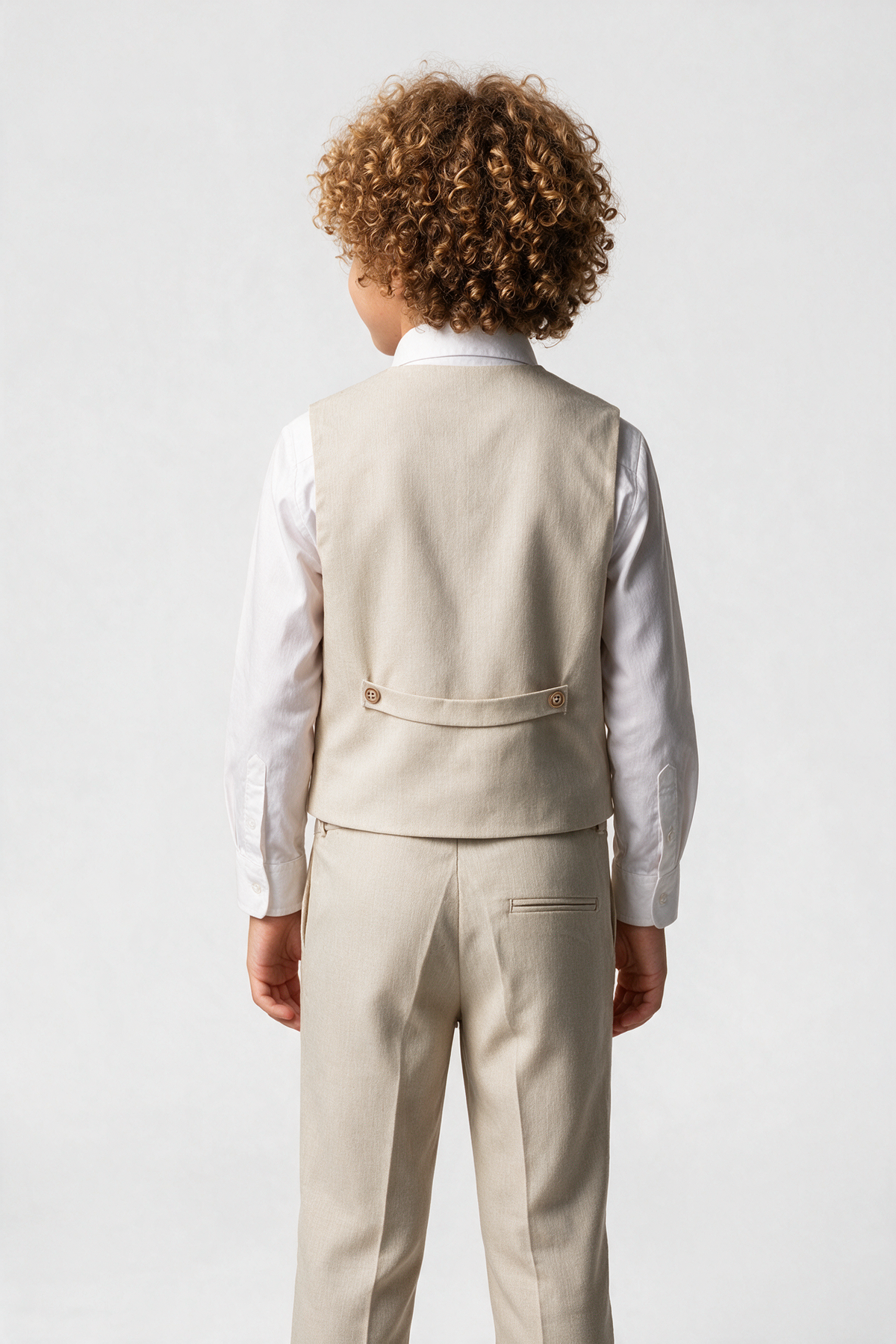 Baby & Boys 4-Piece Cotton-Linen Waistcoat Shorts Suit Set - Light Beige