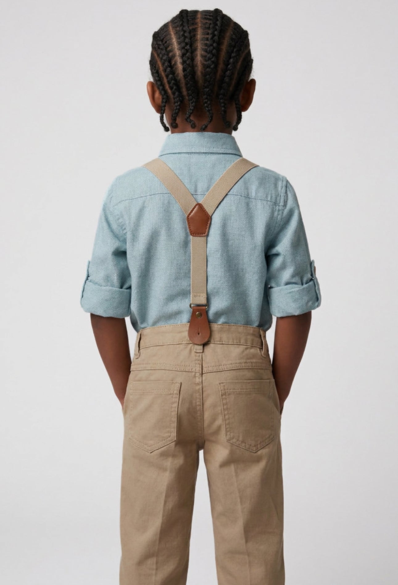 Boys 4-Piece Cotton Gentleman Outfit Set - Green & Beige