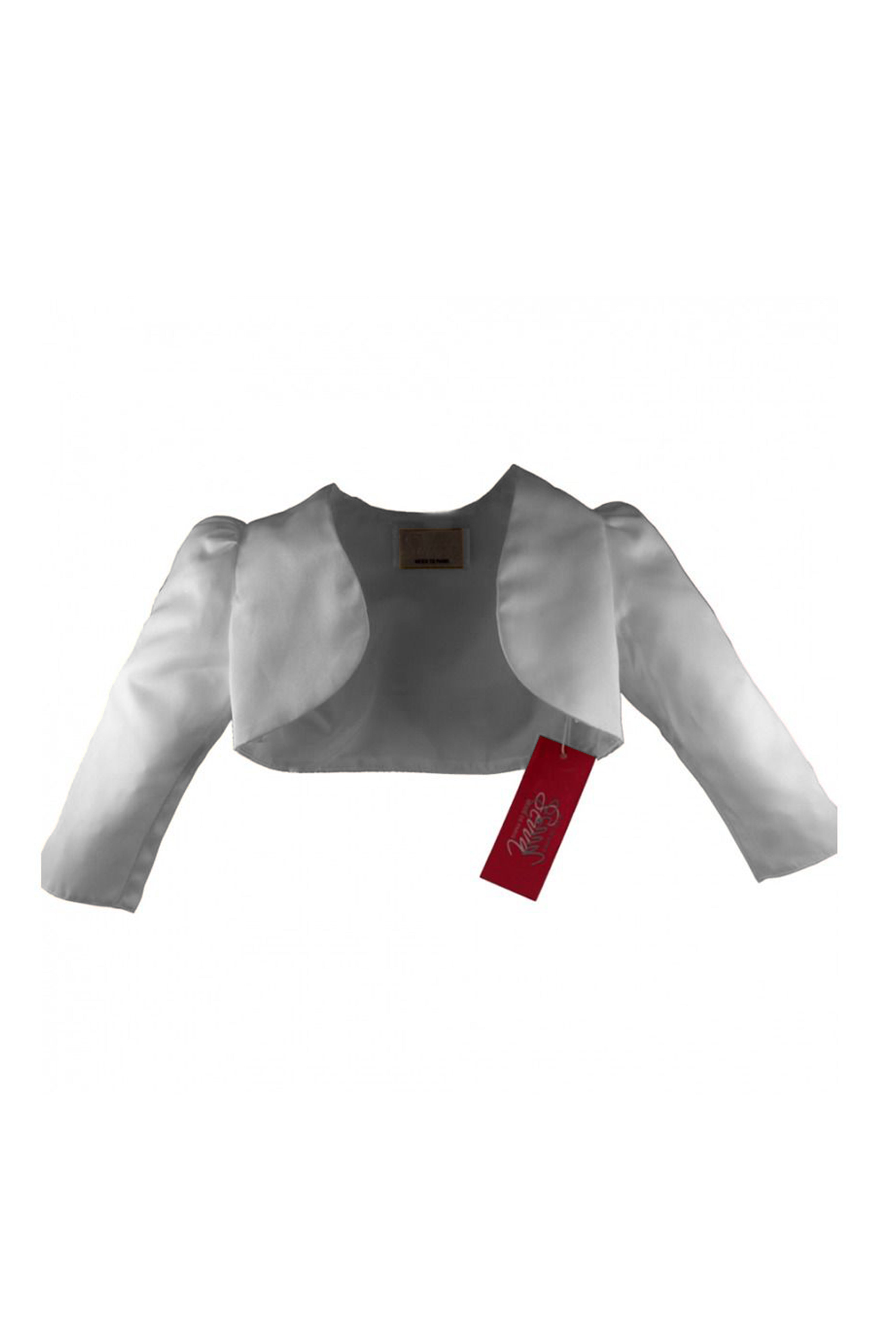 Baby & Girls Satin Bolero Jacket - GINA - White