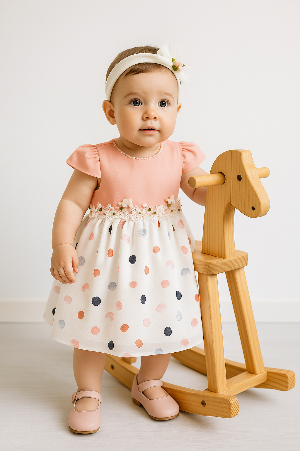 Baby Girls Short Sleeve Summer Pink Dress Set - Pink