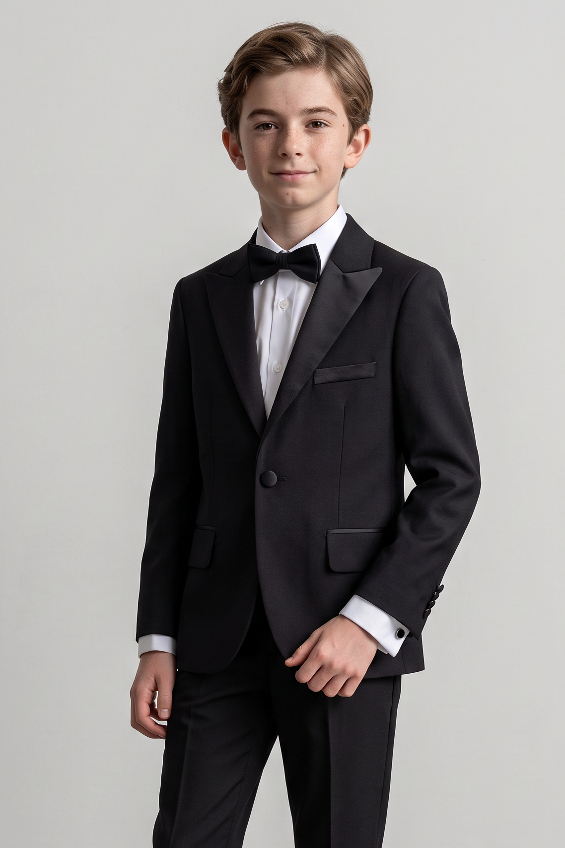 Boys 2-Piece Black Dinner Jacket & Bow Tie Set