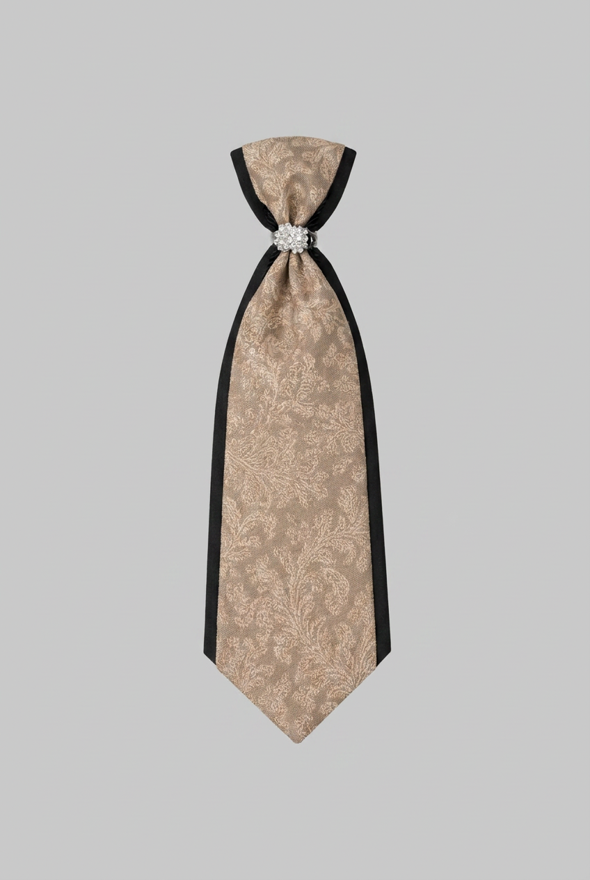 Boys 2-Piece Paisley Jacquard Waistcoat Cravat Set - Gold