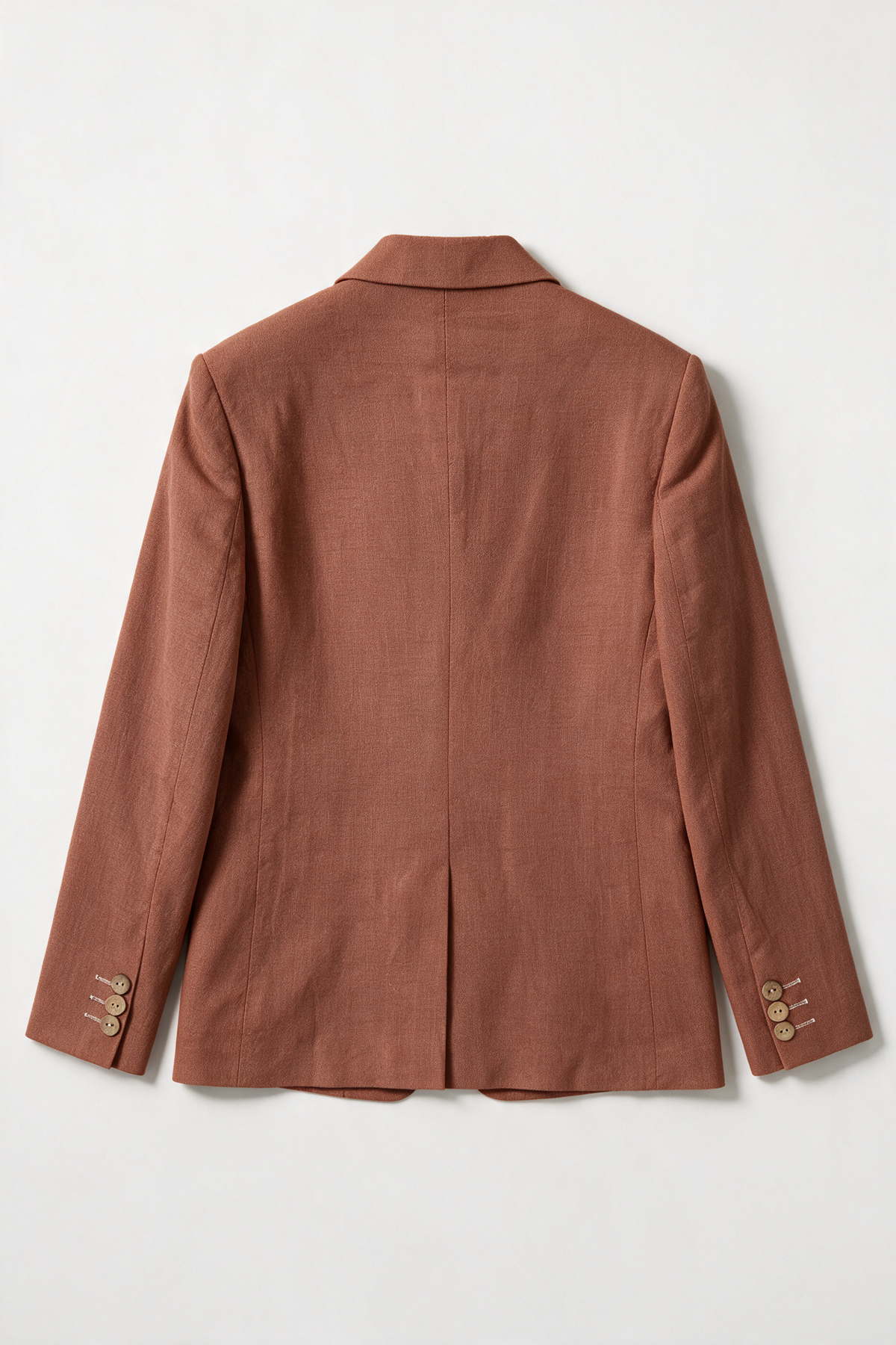 Boys 3-Piece Linen Casual Suit with T-Shirt - Keten - Cinnamon Brown Blazer Back Picture