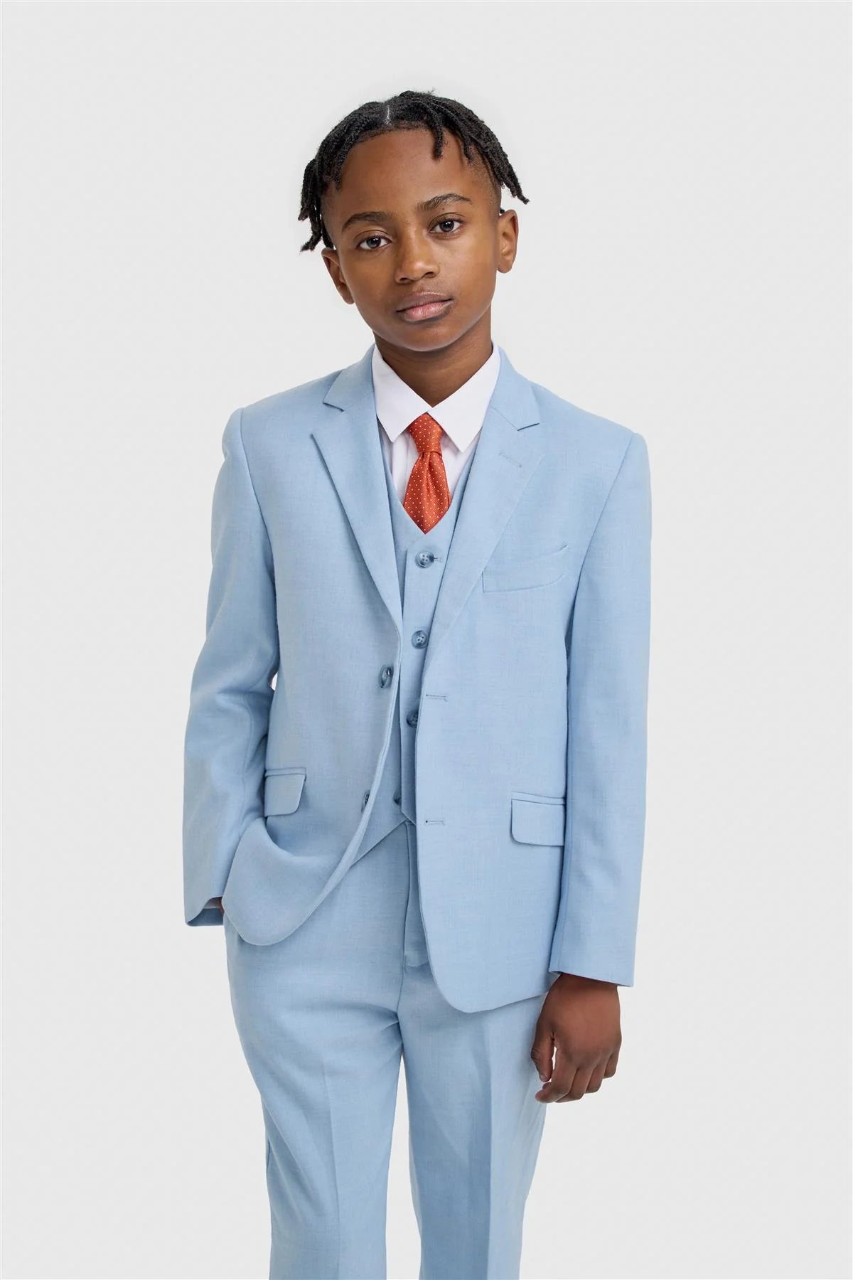 Boys 3-Piece Slim Fit Formal Suit - Malibu - Sky Blue