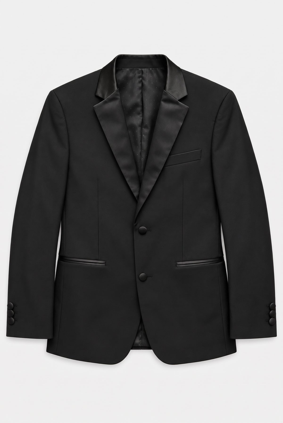 Boys 3-Piece Tuxedo Suit with Satin Notch Lapel - Romano Black Blazer Picture