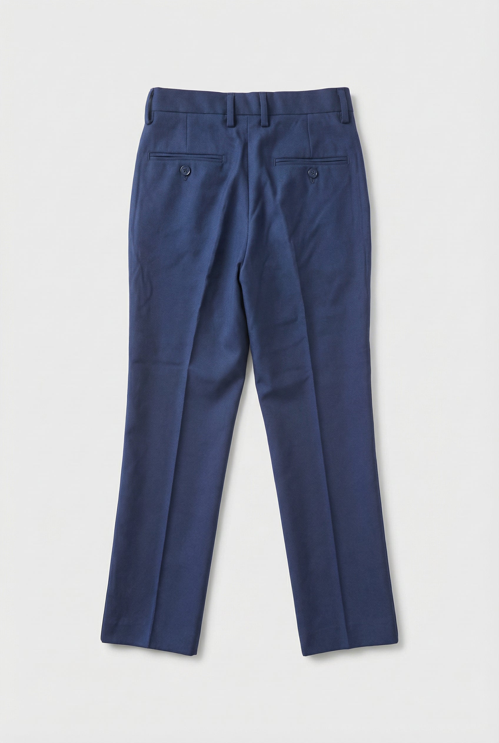 Boys 3-Piece Velvet Damask Tuxedo Suit - Marc Navy Trousers Back picture