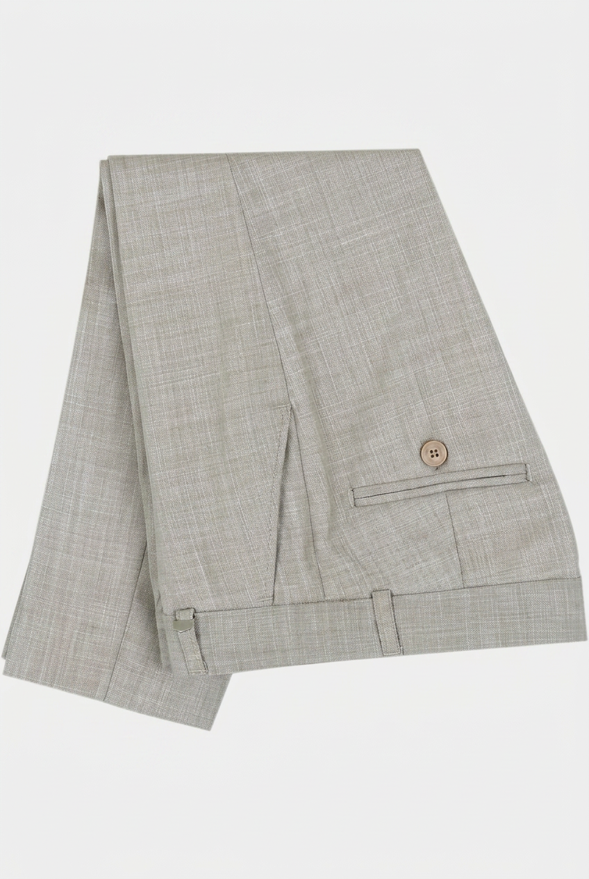 Boys 3 Piece Slim Fit Suit with Double Breasted Waistcoat - Alfred Beige