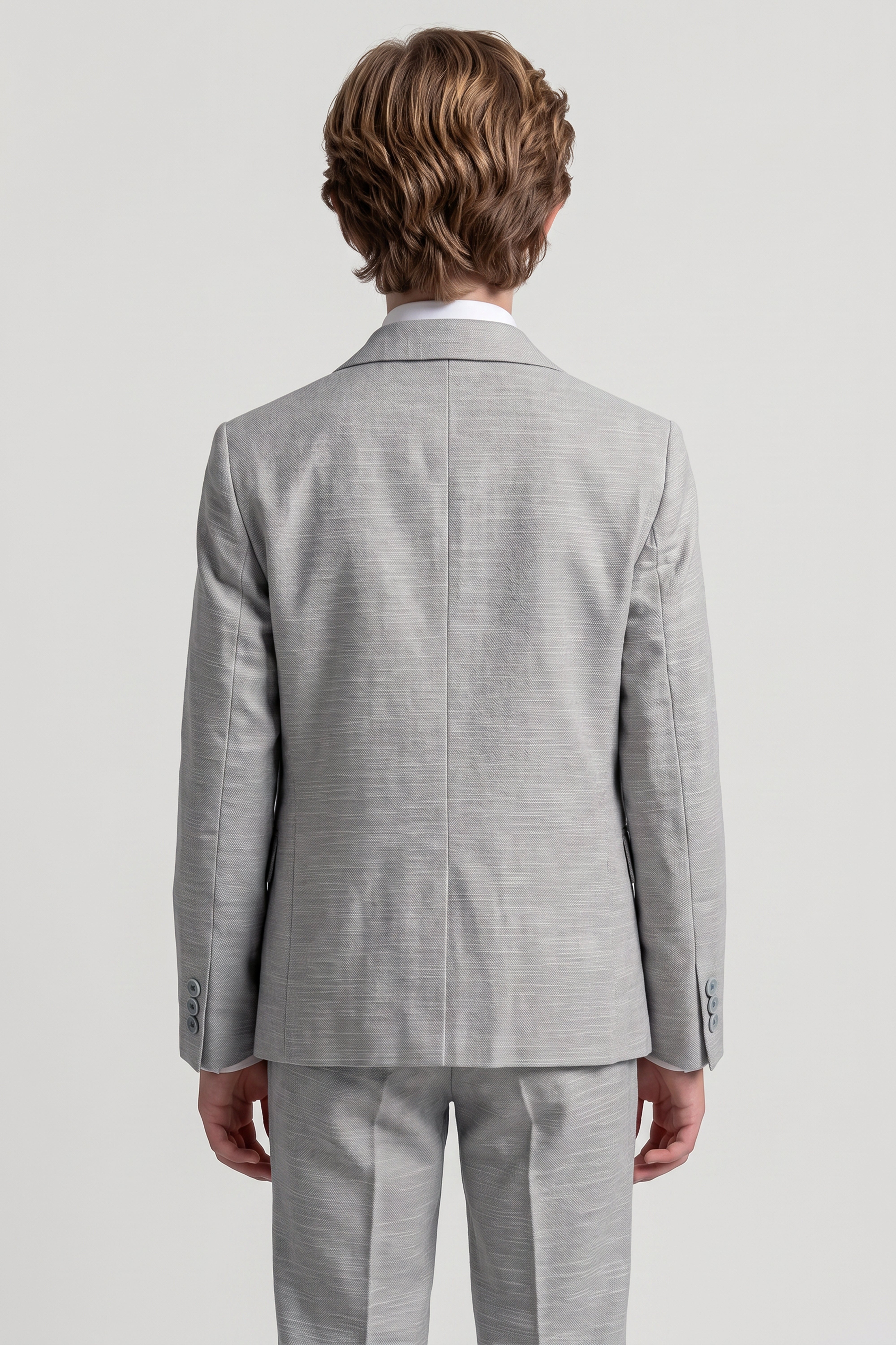Boys 4-Piece Cotton Casual Suit - Stone Model Back Picture