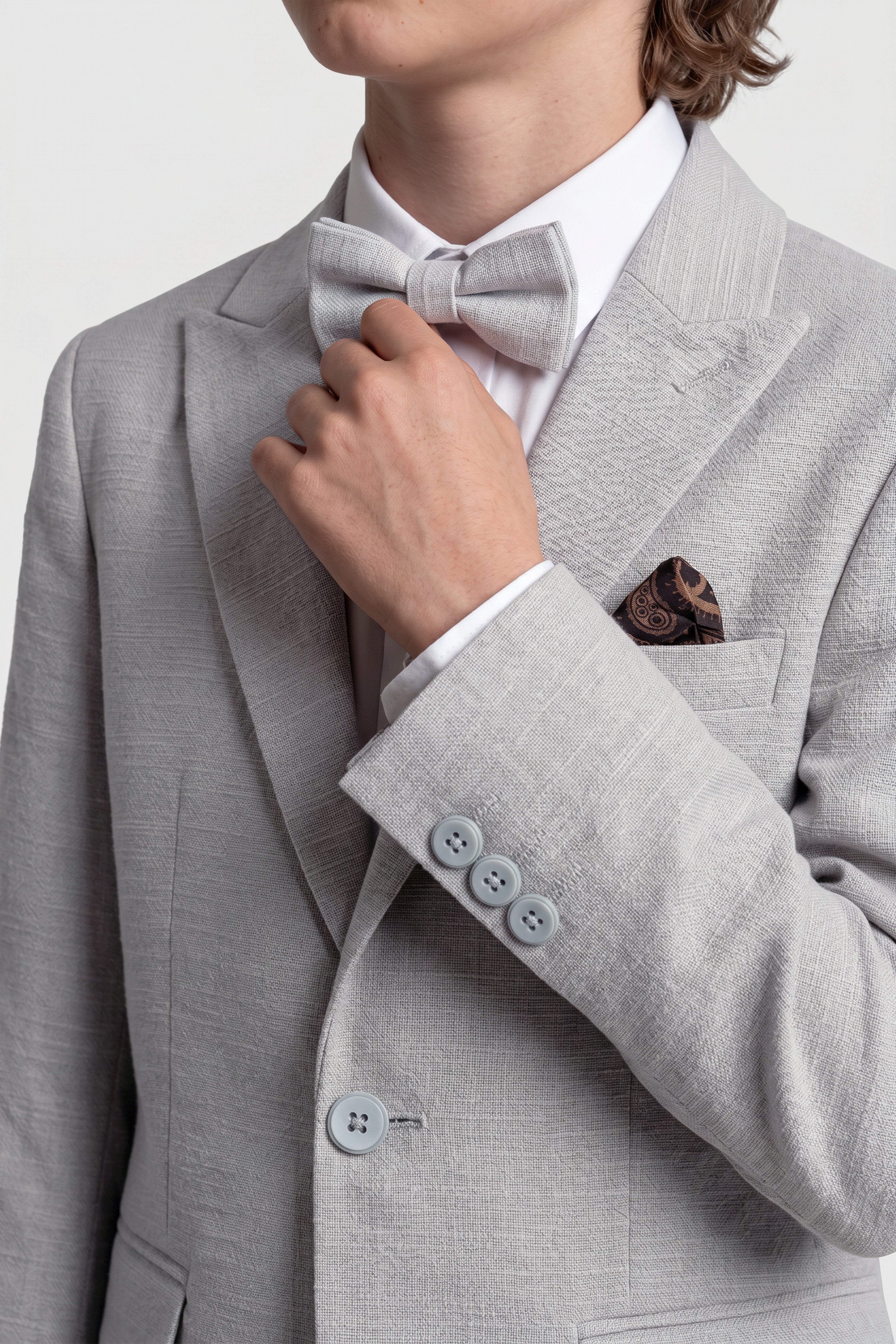 Boys 4-Piece Cotton Casual Suit - Stone Detail Picture