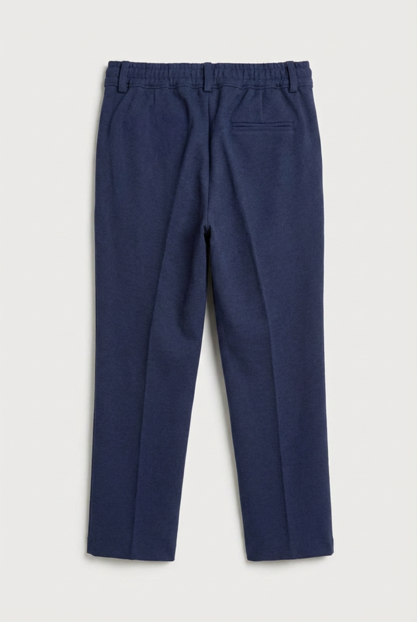 Boys 4-Piece Textured Waistcoat Suit - Navy