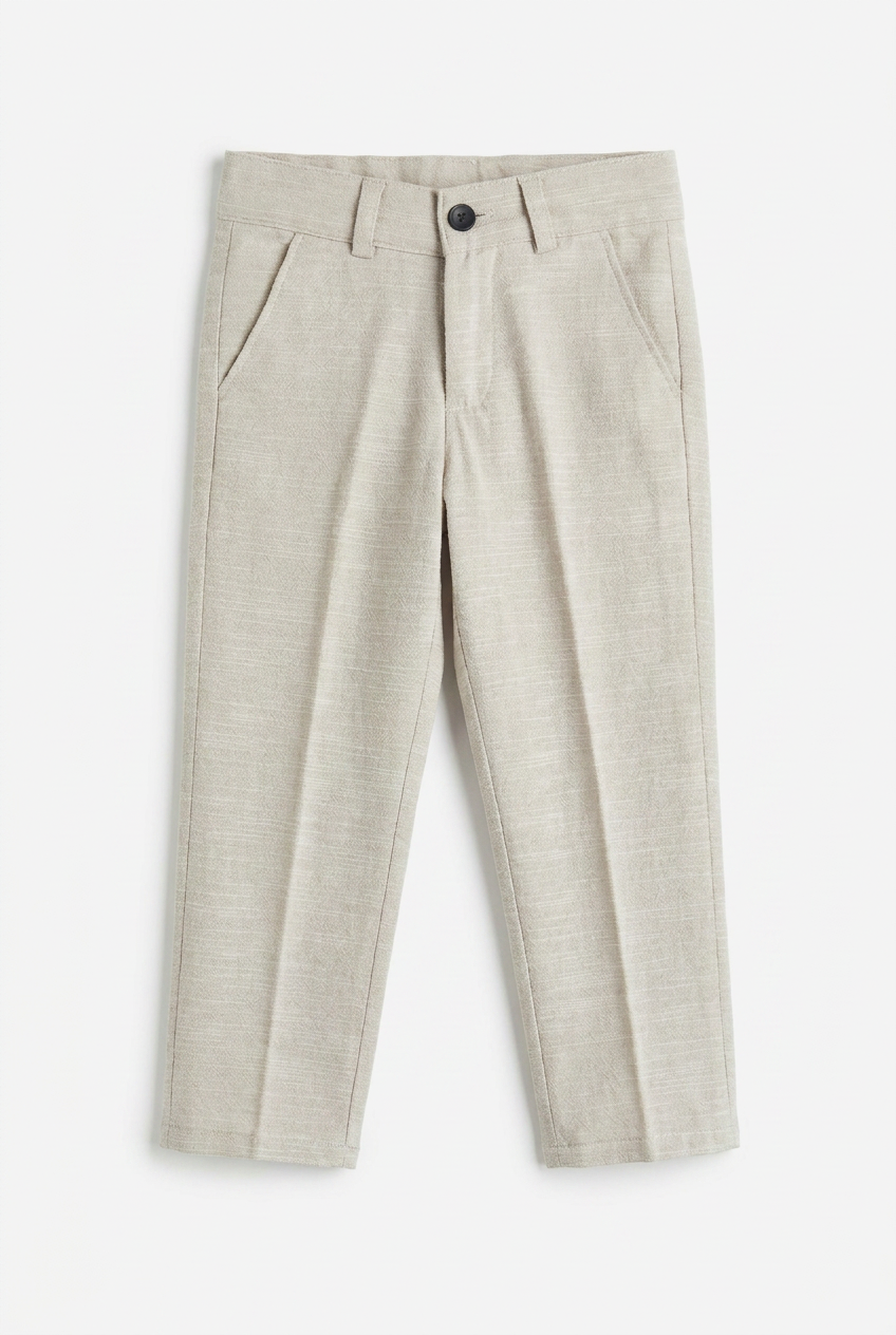 Boys 5-Piece Cotton Smart Casual Suit - Beige
