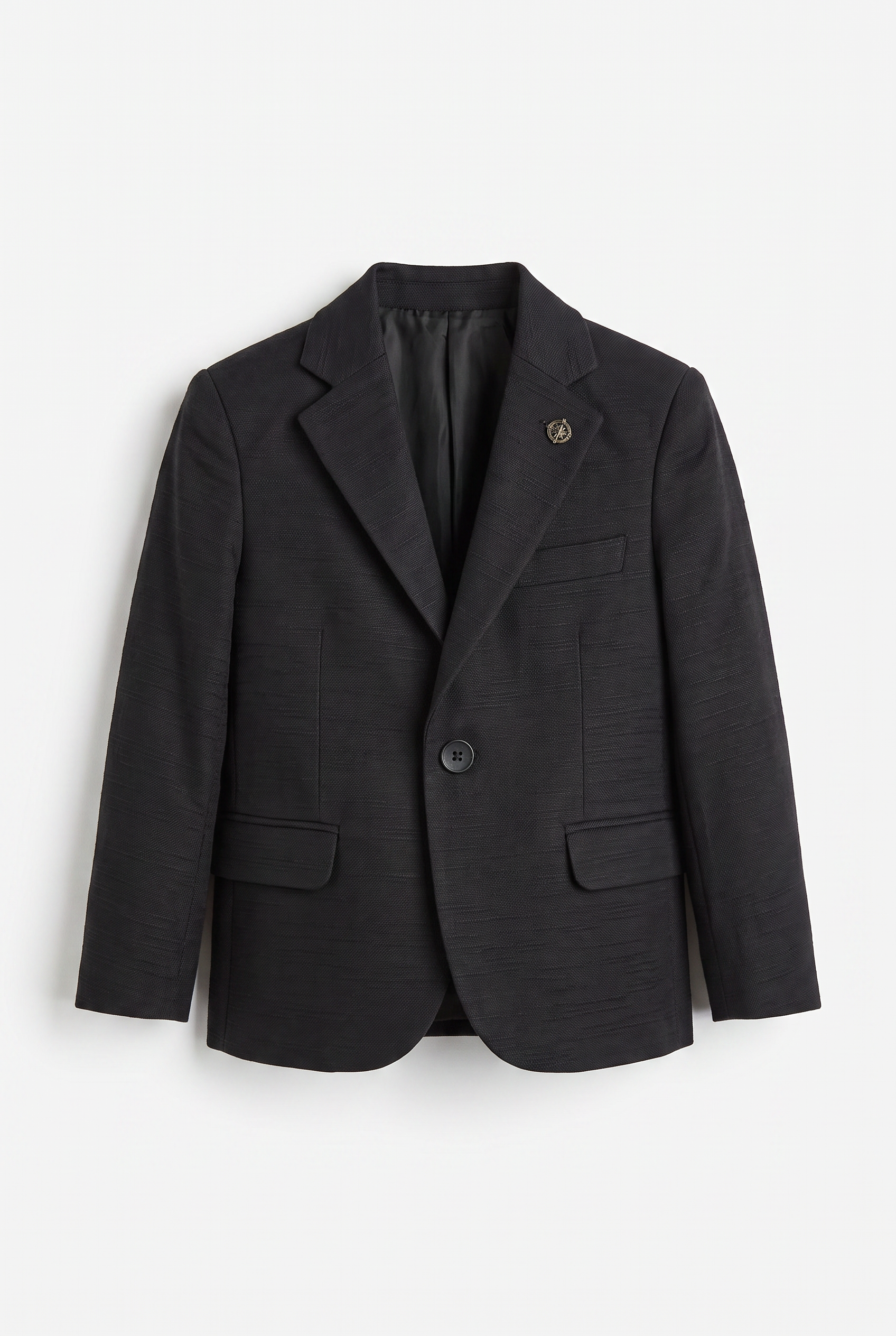 Boys 5-Piece Cotton Smart Casual Suit - Black Blazer Picture