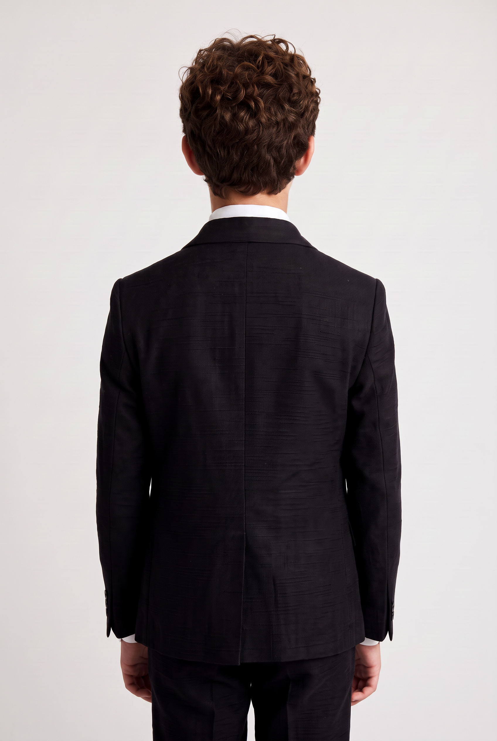 Boys 5-Piece Cotton Smart Casual Suit - Black Model Back Picture