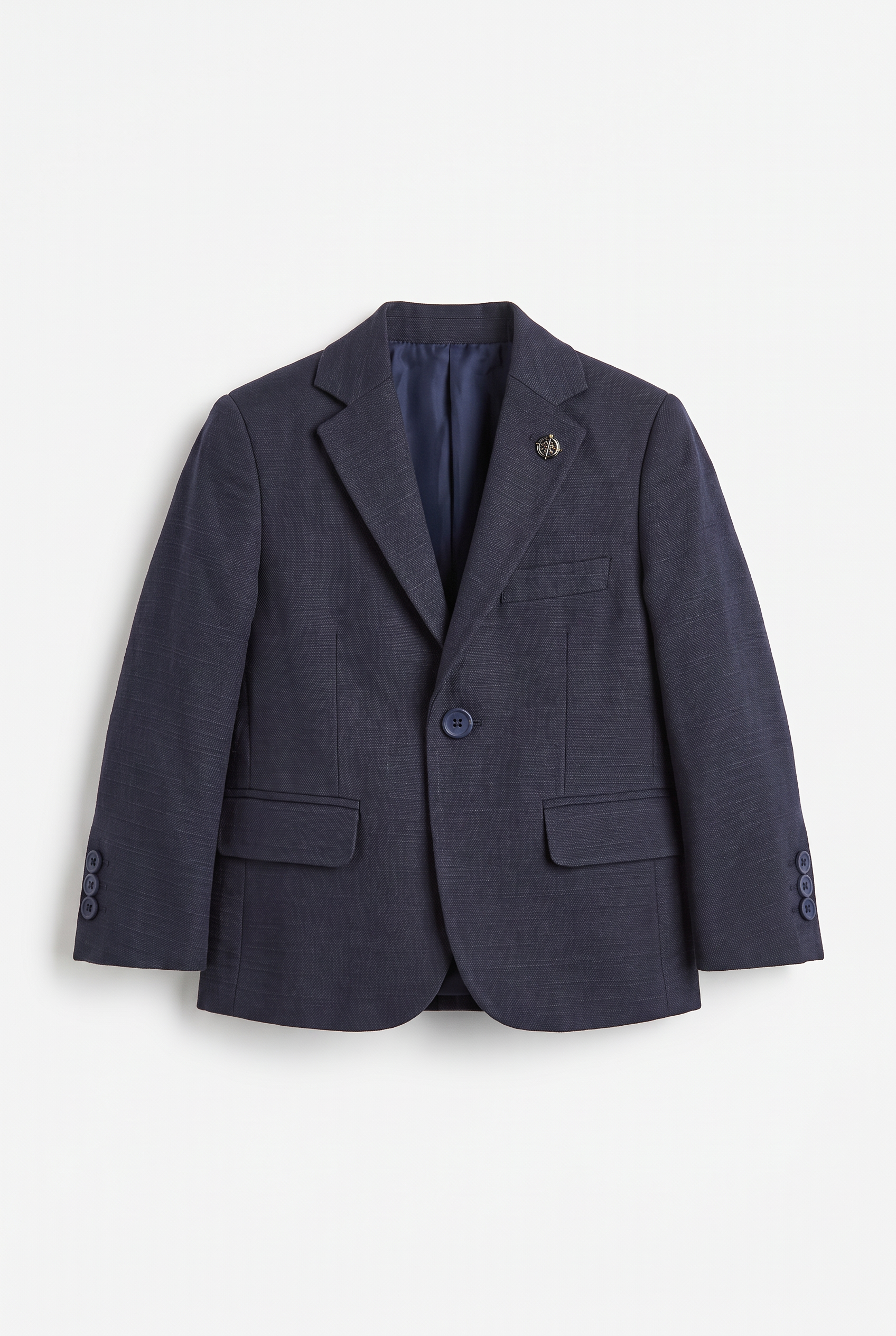 Boys 5-Piece Cotton Smart Casual Suit - Navy Blazer Picture