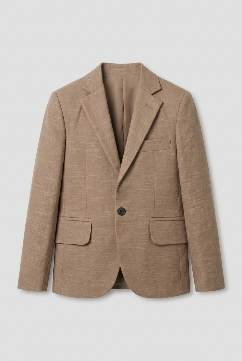 Boys 5-Piece Cotton Smart Casual Suit - Tan Brown