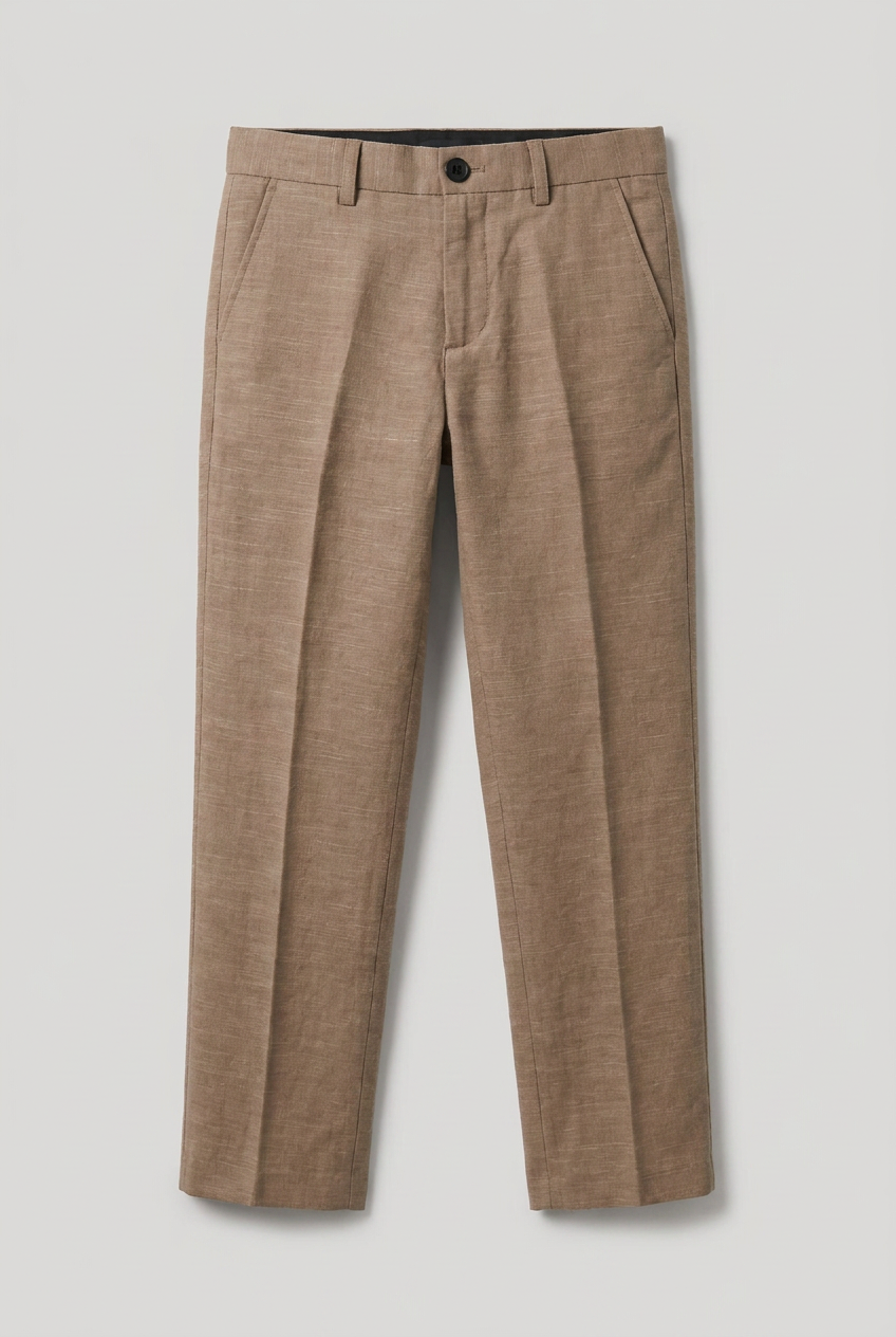 Boys 5-Piece Cotton Smart Casual Suit - Tan Brown