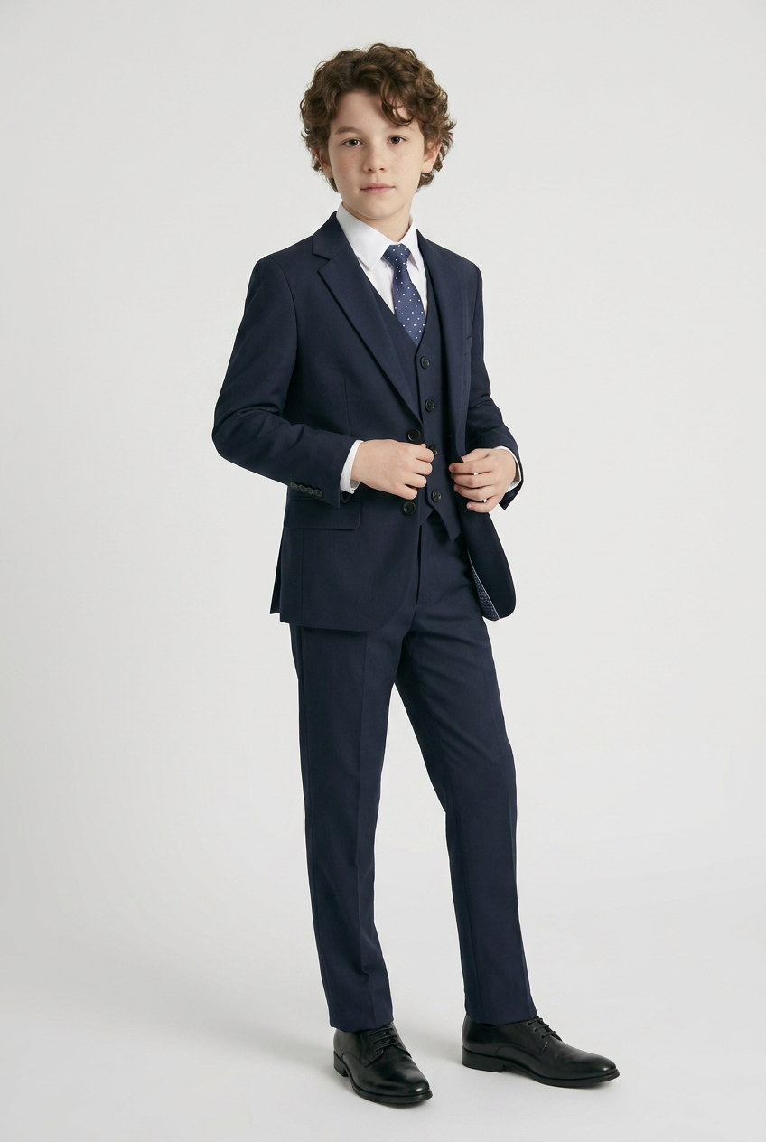 Boys 5-Piece Formal Suit Set - Style 524 Navy