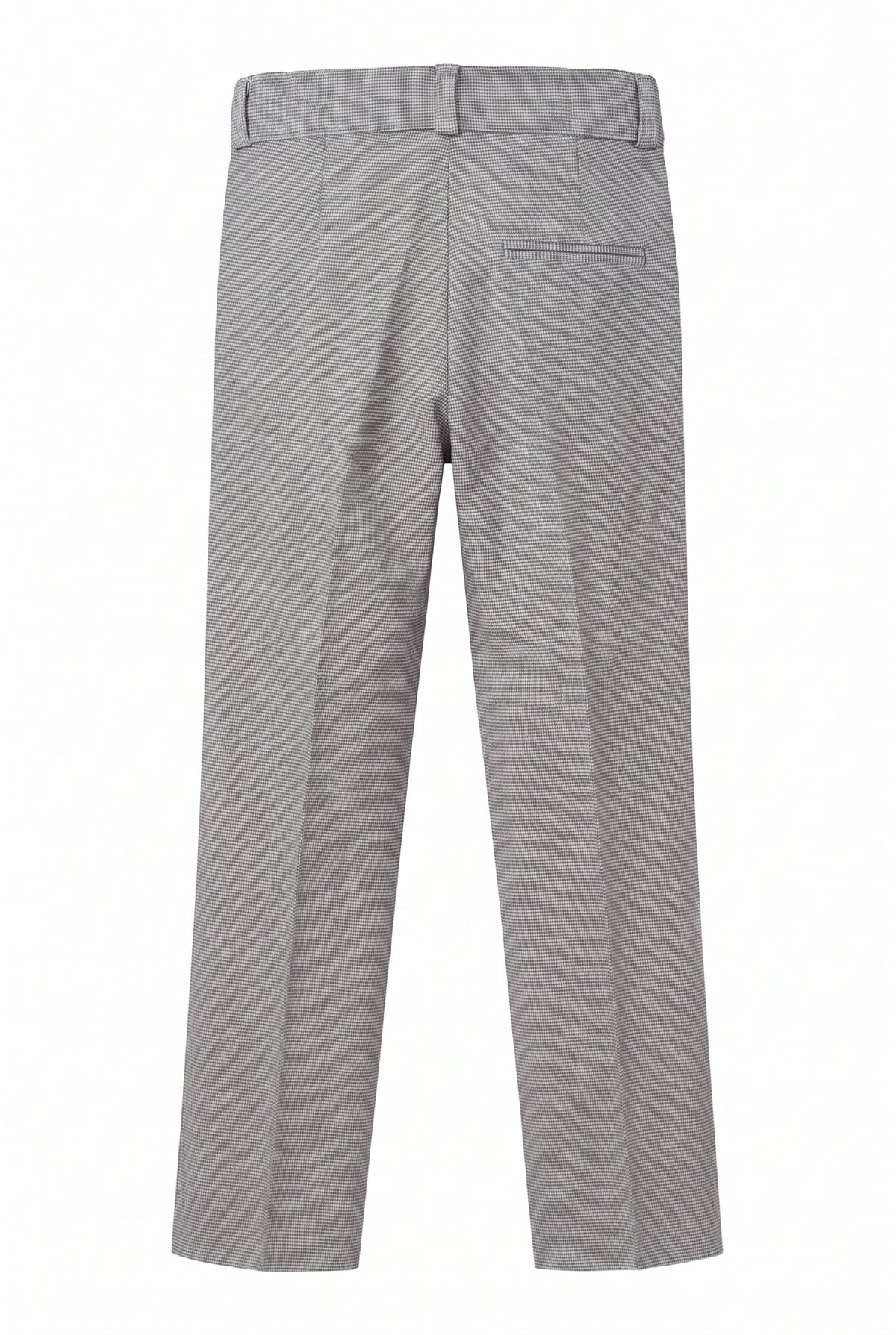 Boys 5-Piece Slim Fit Windowpane Check Suit - Ekose - ASH GREY & BLACK Trousers Back image