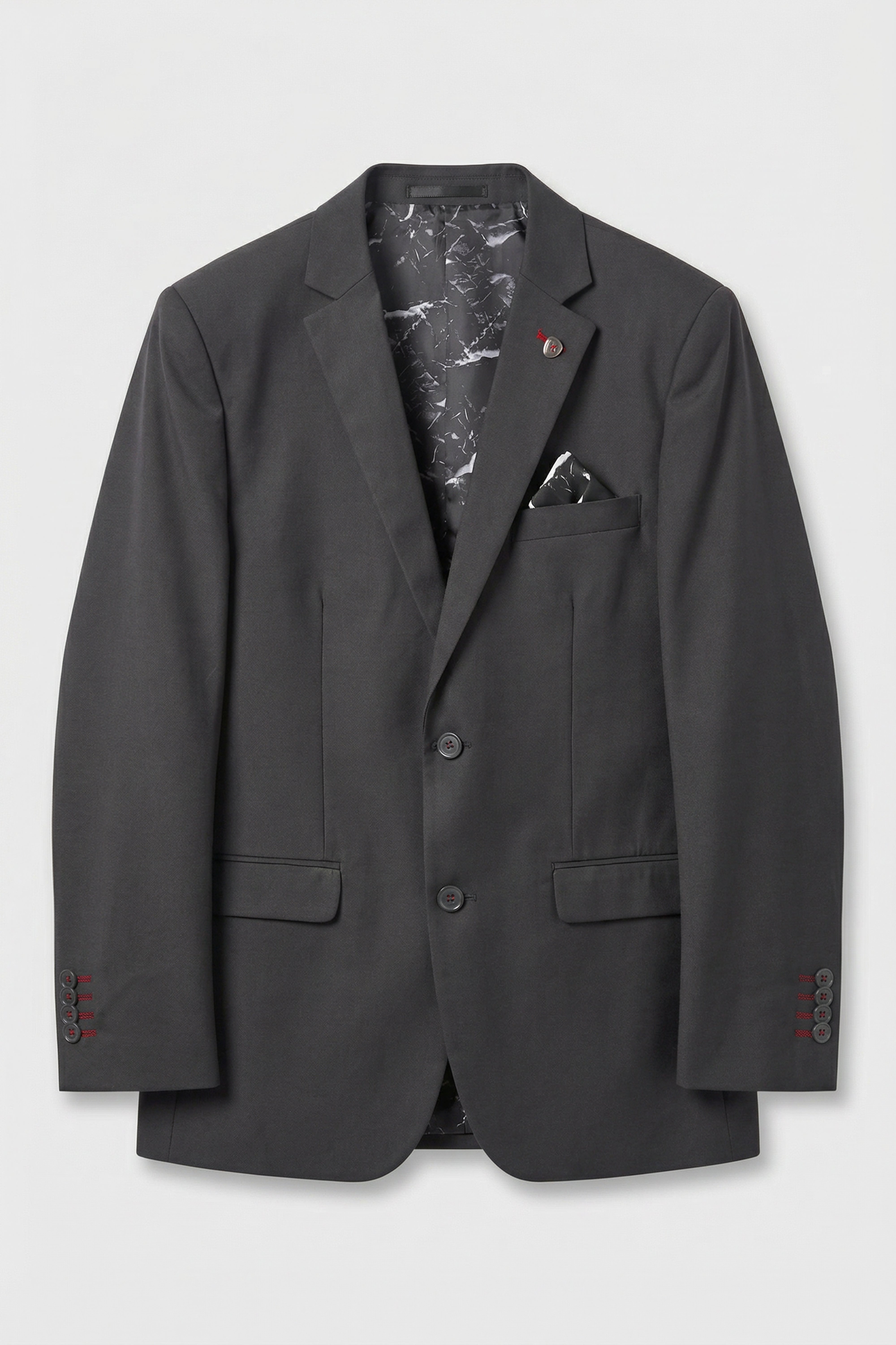 Boys 5-Piece Tailored Fit Formal Suit - Grant - Charcoal Grey Blazer Picture