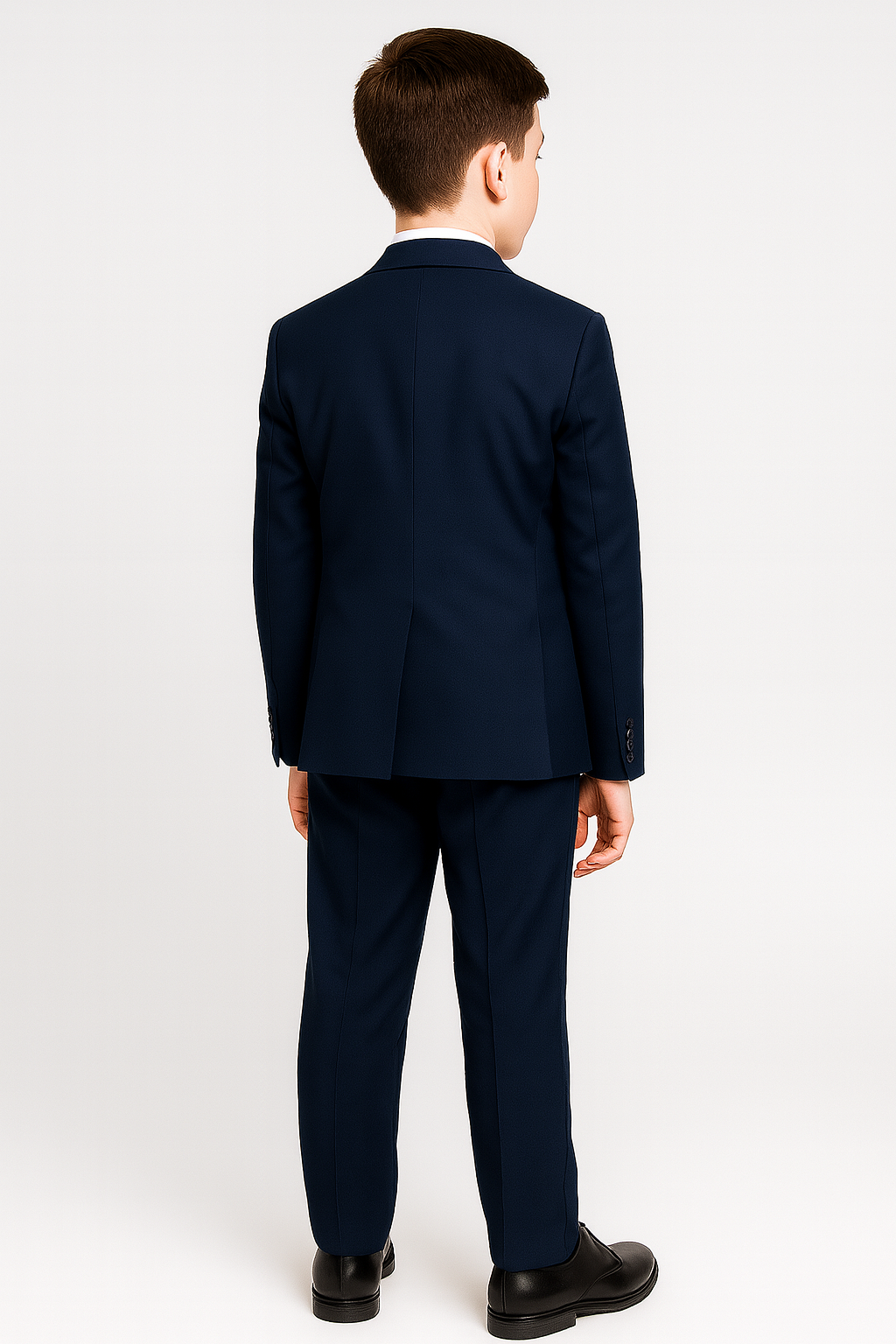 Boys 5-Piece Tailored Fit Formal Suit - Grant - Dark Navy Blue Back Picture