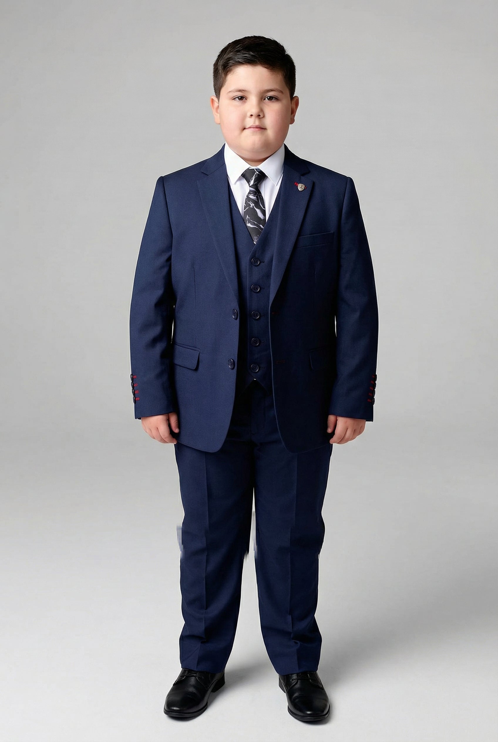 Boys 5-Piece Tailored Fit Formal Suit - Grant - Navy Blue