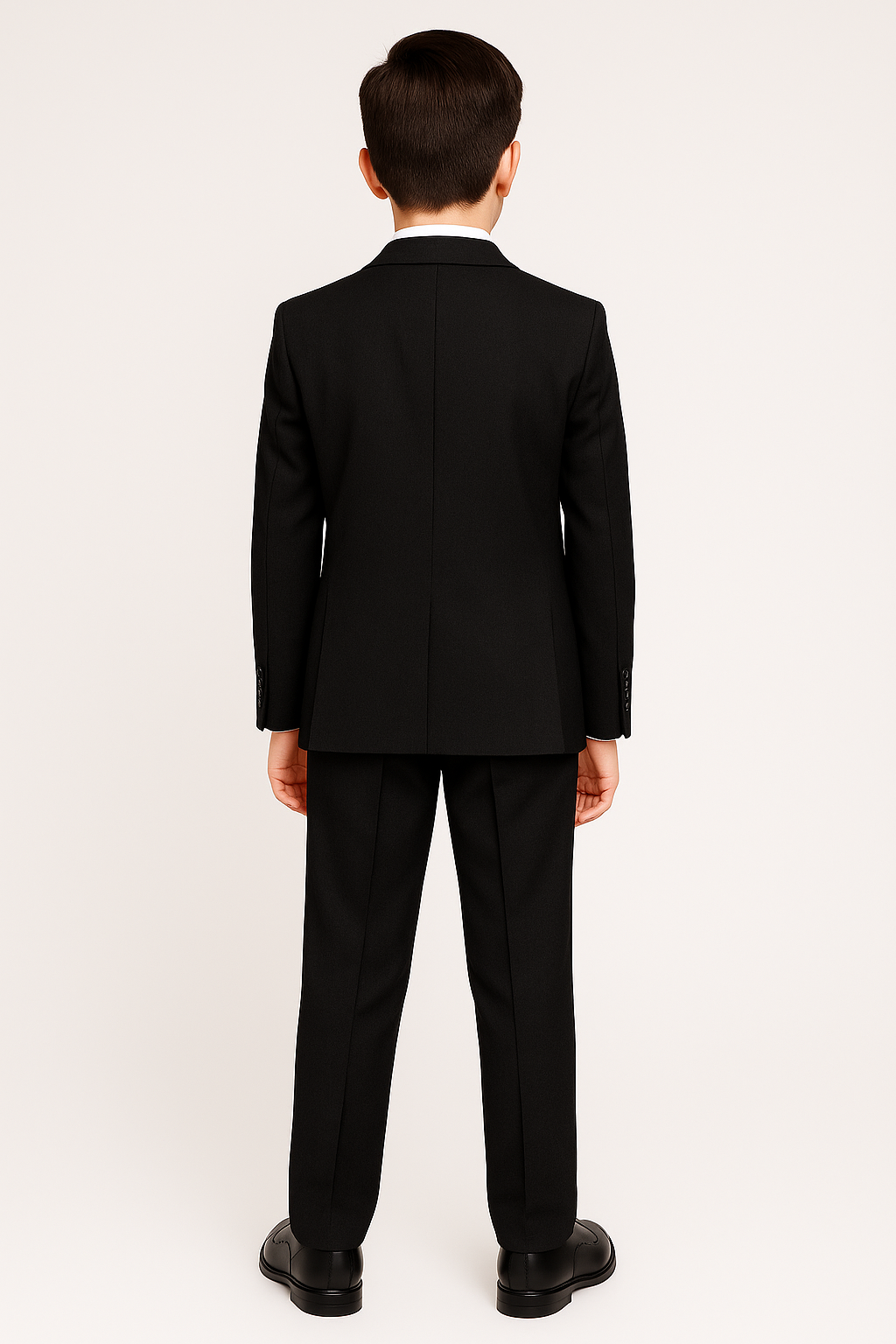 Boys 5-Piece Tailored Fit Twill Suit - Jeremy - Black Back Picture